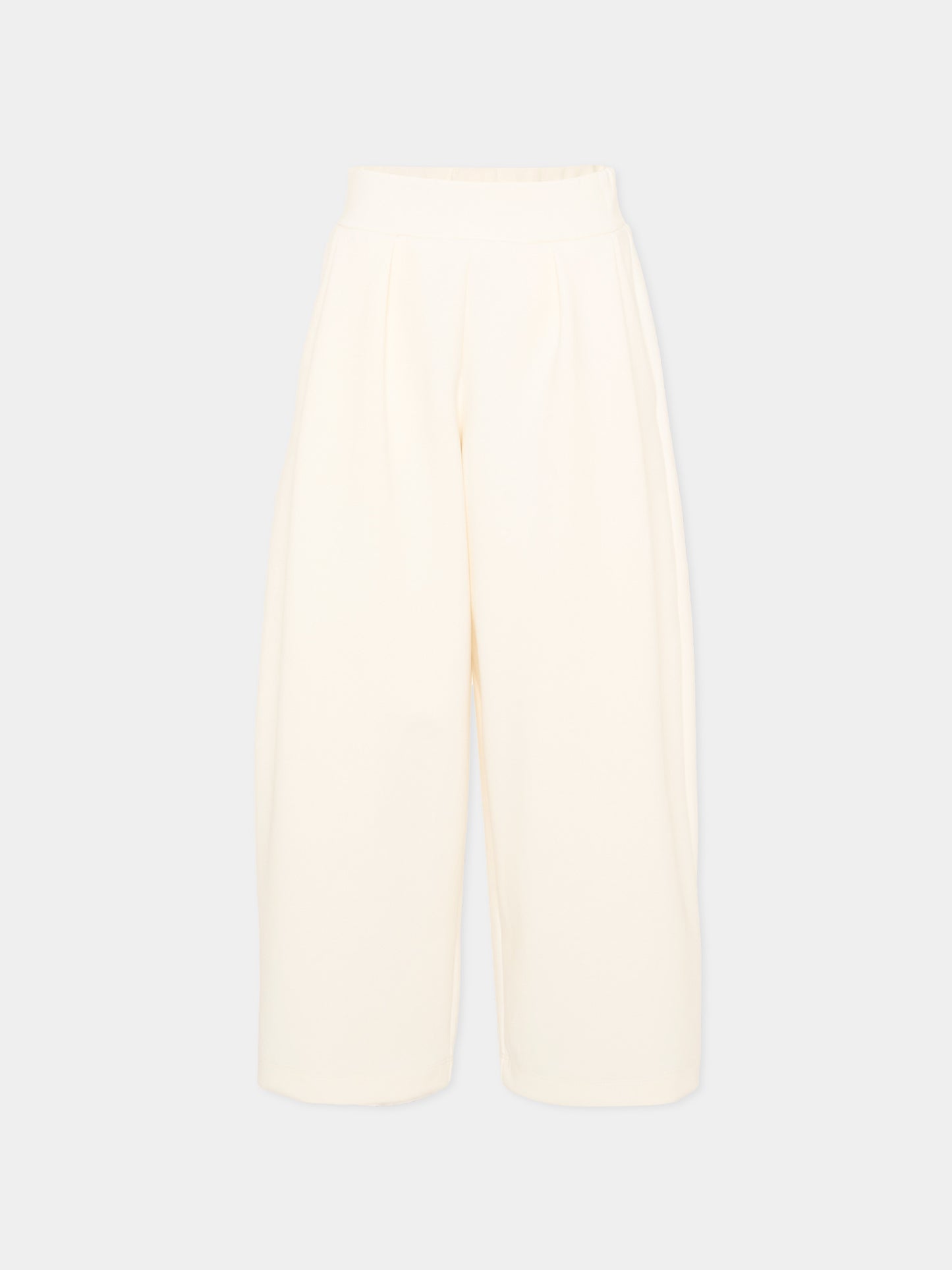 Pantaloni avorio per bambina con logo,Balmain Kids,BZ6A80 Z3728 102NE