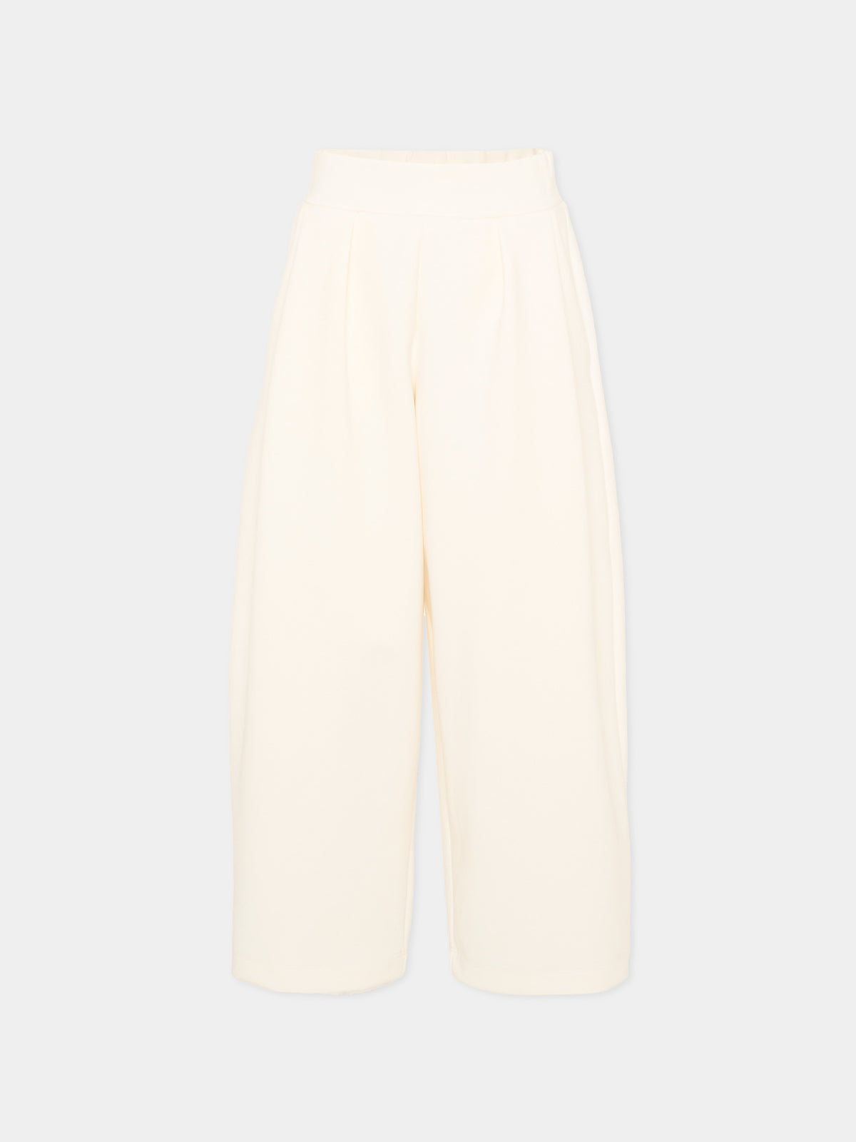 Pantaloni avorio per bambina con logo,Balmain Kids,BZ6A80 Z3728 102NE