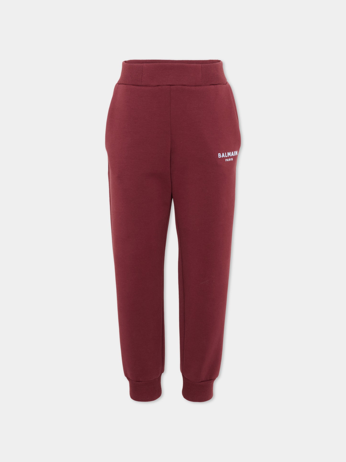 Pantaloni sportivi bordeaux per bambino con logo,Balmain Kids,BZ6I60 Z3728 530CE