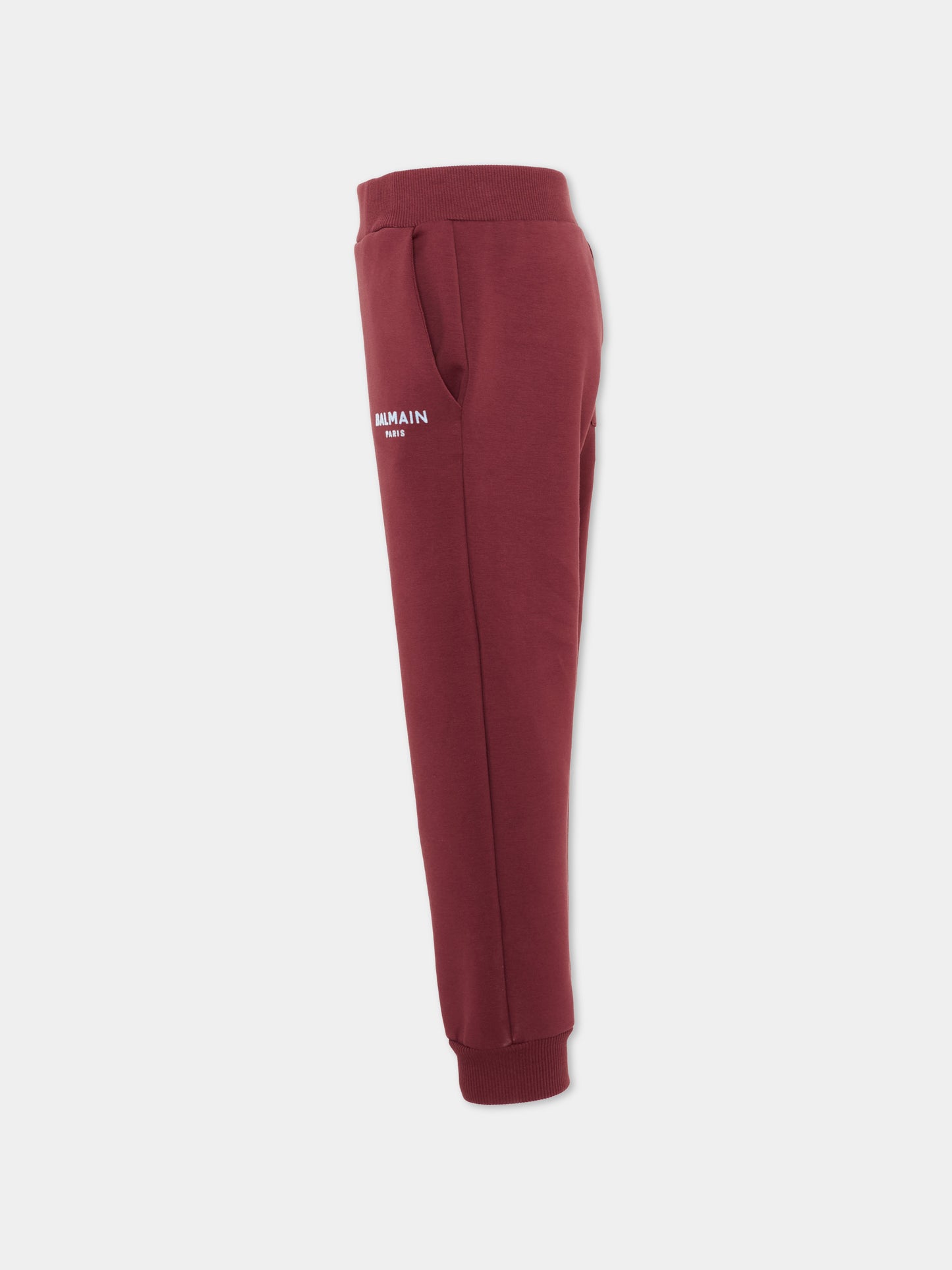 Pantaloni sportivi bordeaux per bambino con logo,Balmain Kids,BZ6I60 Z3728 530CE