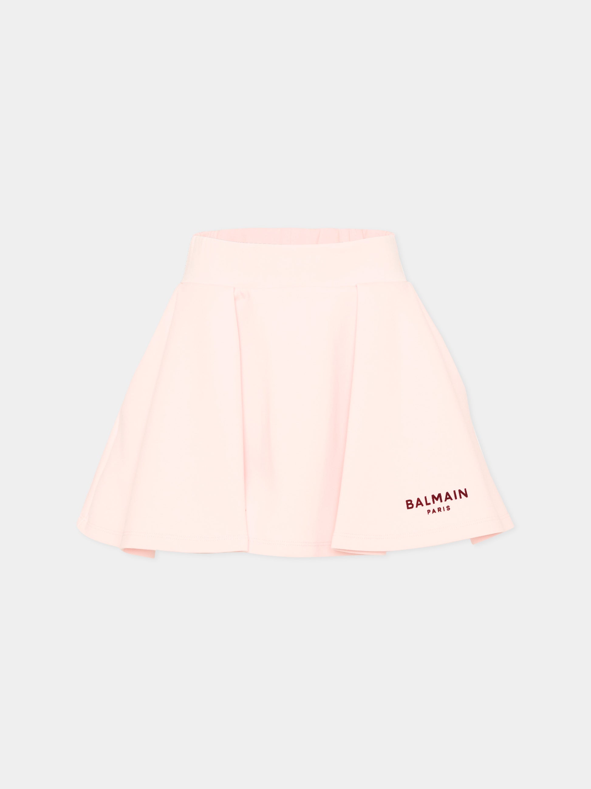 Gonna rosa per bambina con logo,Balmain Kids,BZ7A11 Z3728 508BD