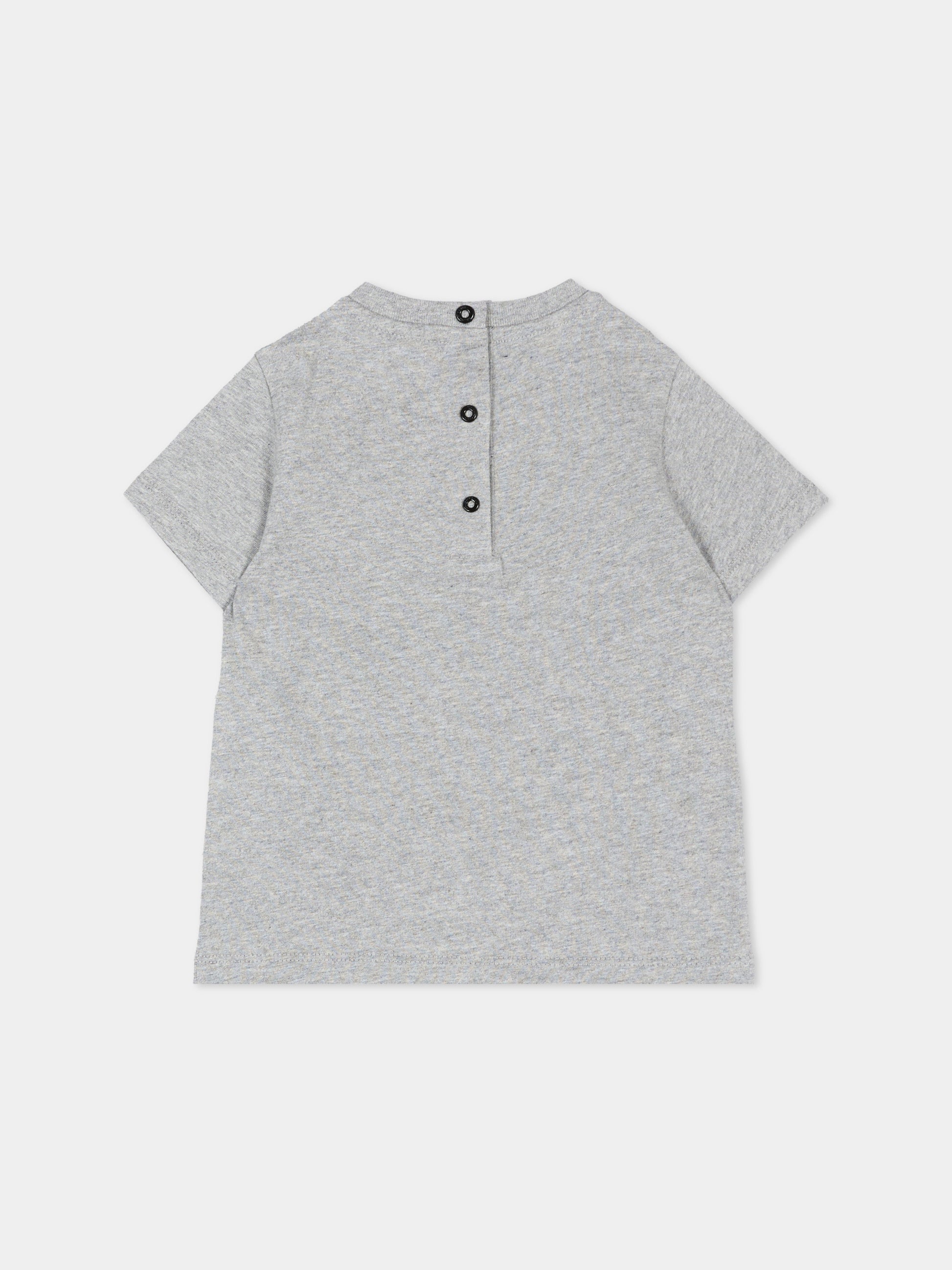 T-Shirt grigia per neonati con logo,Balmain Kids,BZ8341 Z3191 806BD