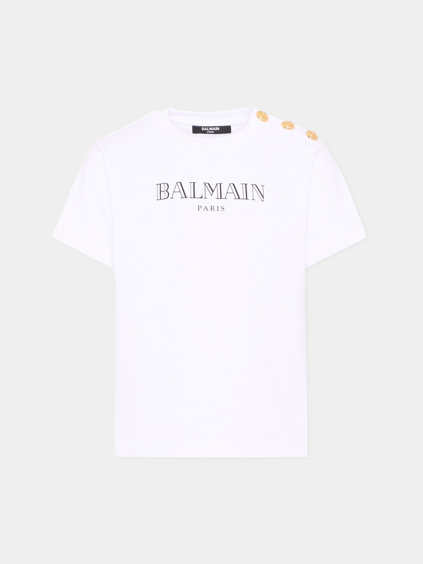 T-Shirt bianca per bambini con logo,Balmain Kids,BZ8H51 Z3672 100NE