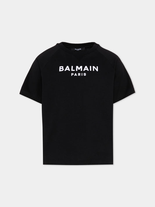 Black T-Shirt for Boy with logo
