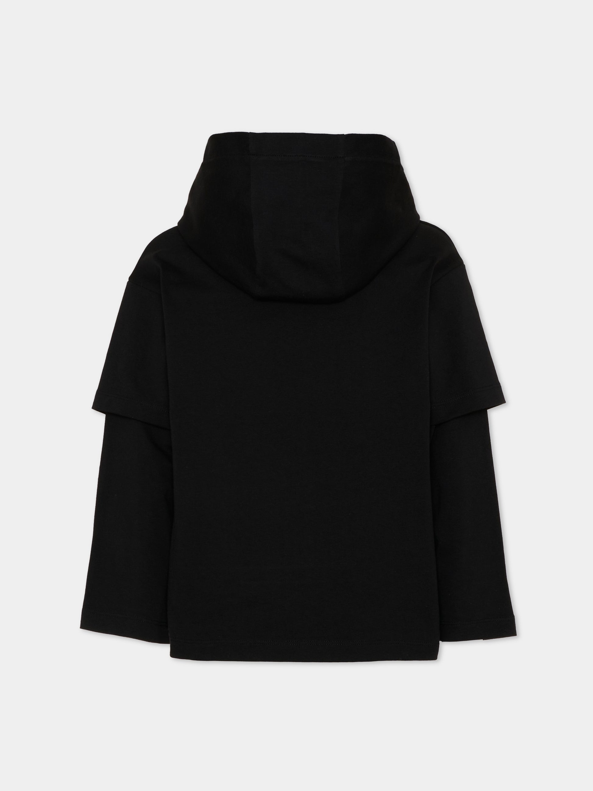 T-Shirt nera per bambini con logo,Balmain Kids,BZ8I30 Z3672 930BC