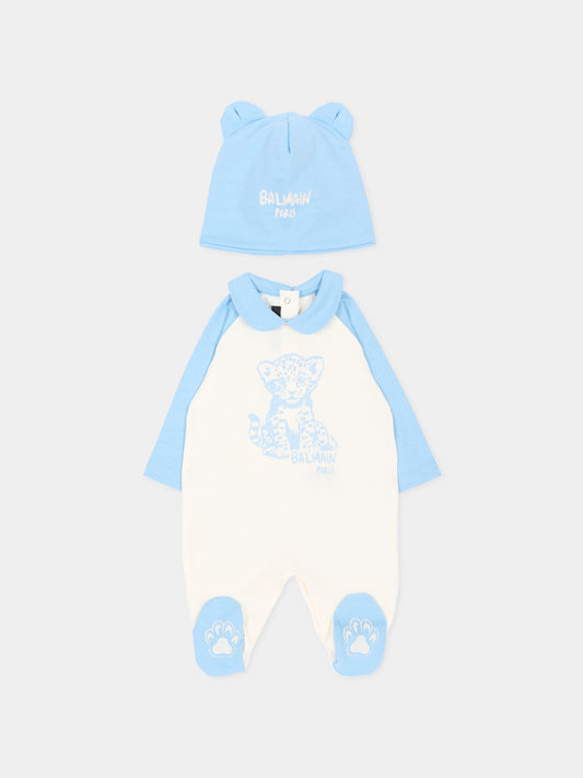 Set tutina avorio per neonato con logo,Balmain Kids,BZB330 Z3672 102CE