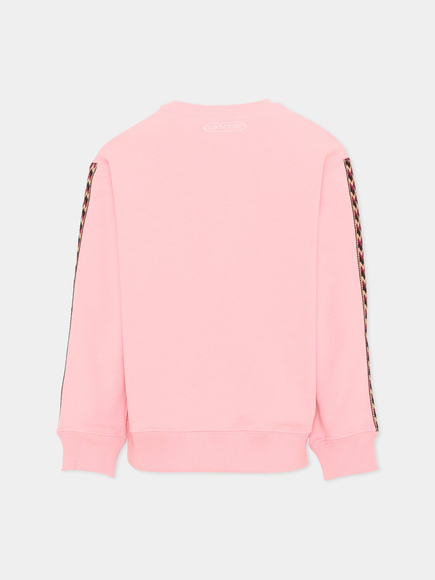 Felpa rosa per bambina con logo,Lanvin Petite,N30401 48N