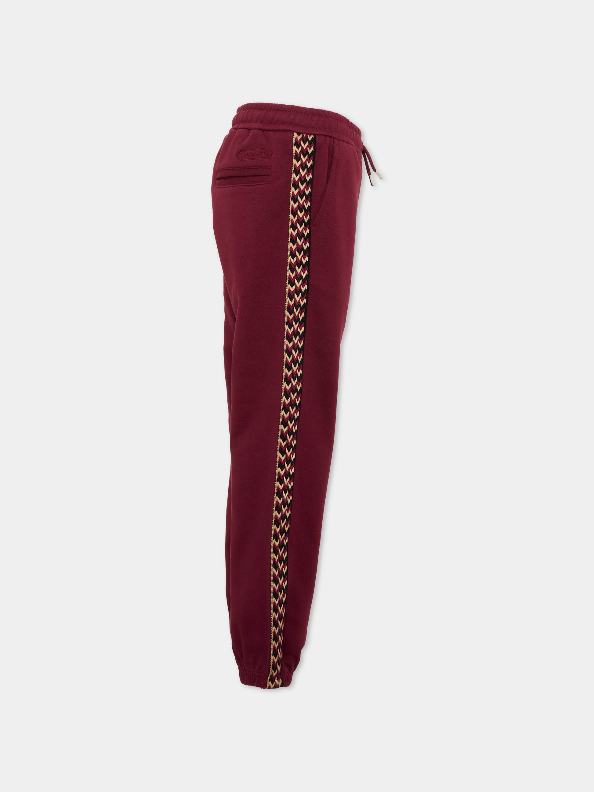 Pantaloni sportivi bordeaux per bambino con logo,Lanvin Petite,N30425 955