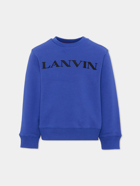 Felpa blu per bambino con logo,Lanvin Petite,N30436 80A