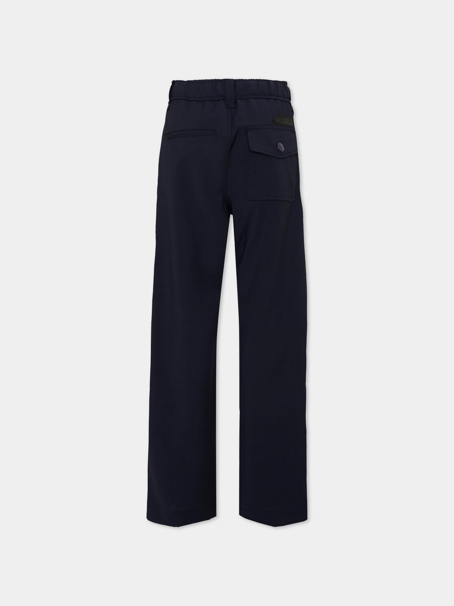Pantaloni eleganti blu per bambino con logo,Lanvin Petite,N30441 868