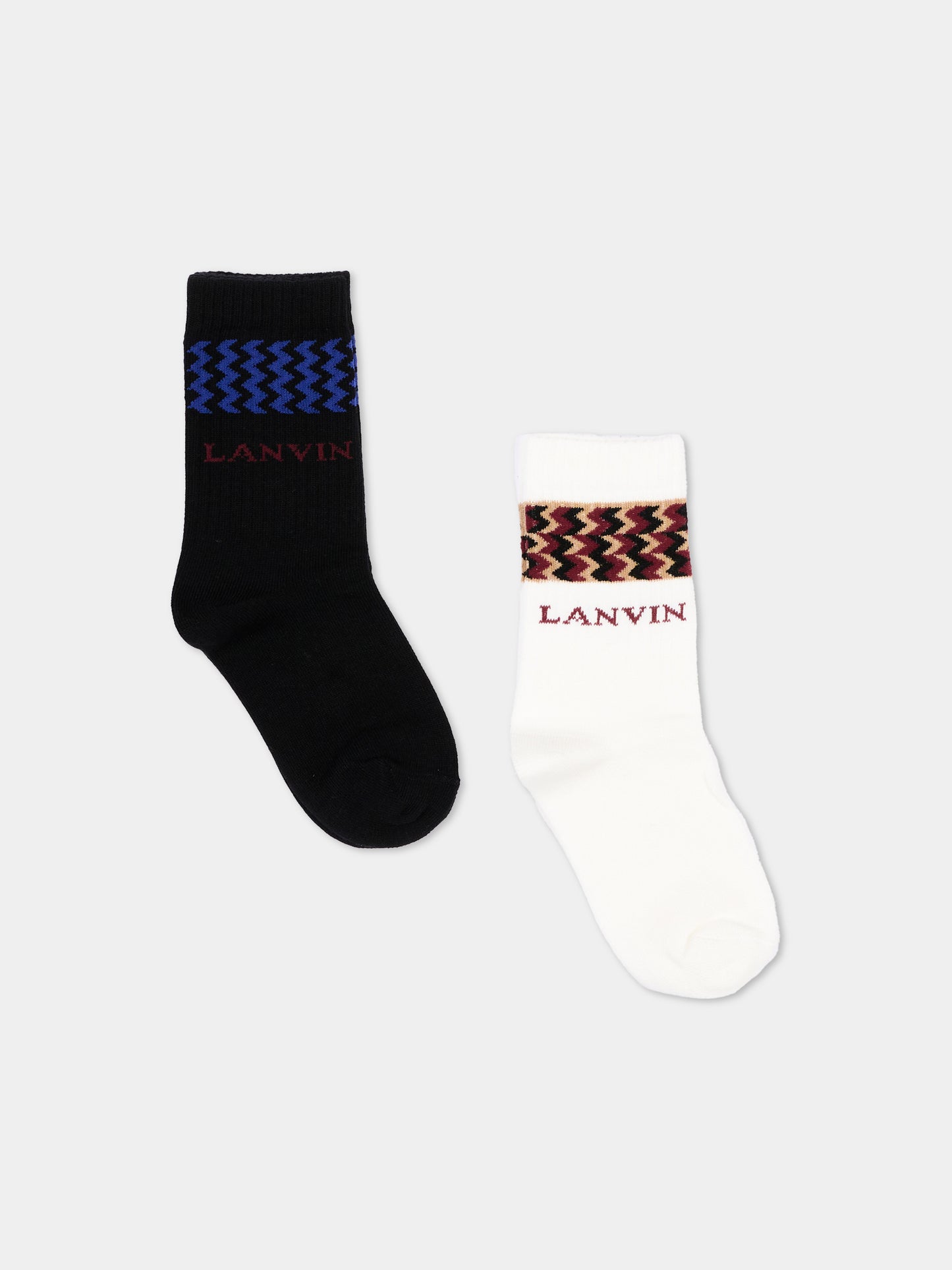 Calza spugna multicolor per bambino con logo,Lanvin Petite,N30454 N70