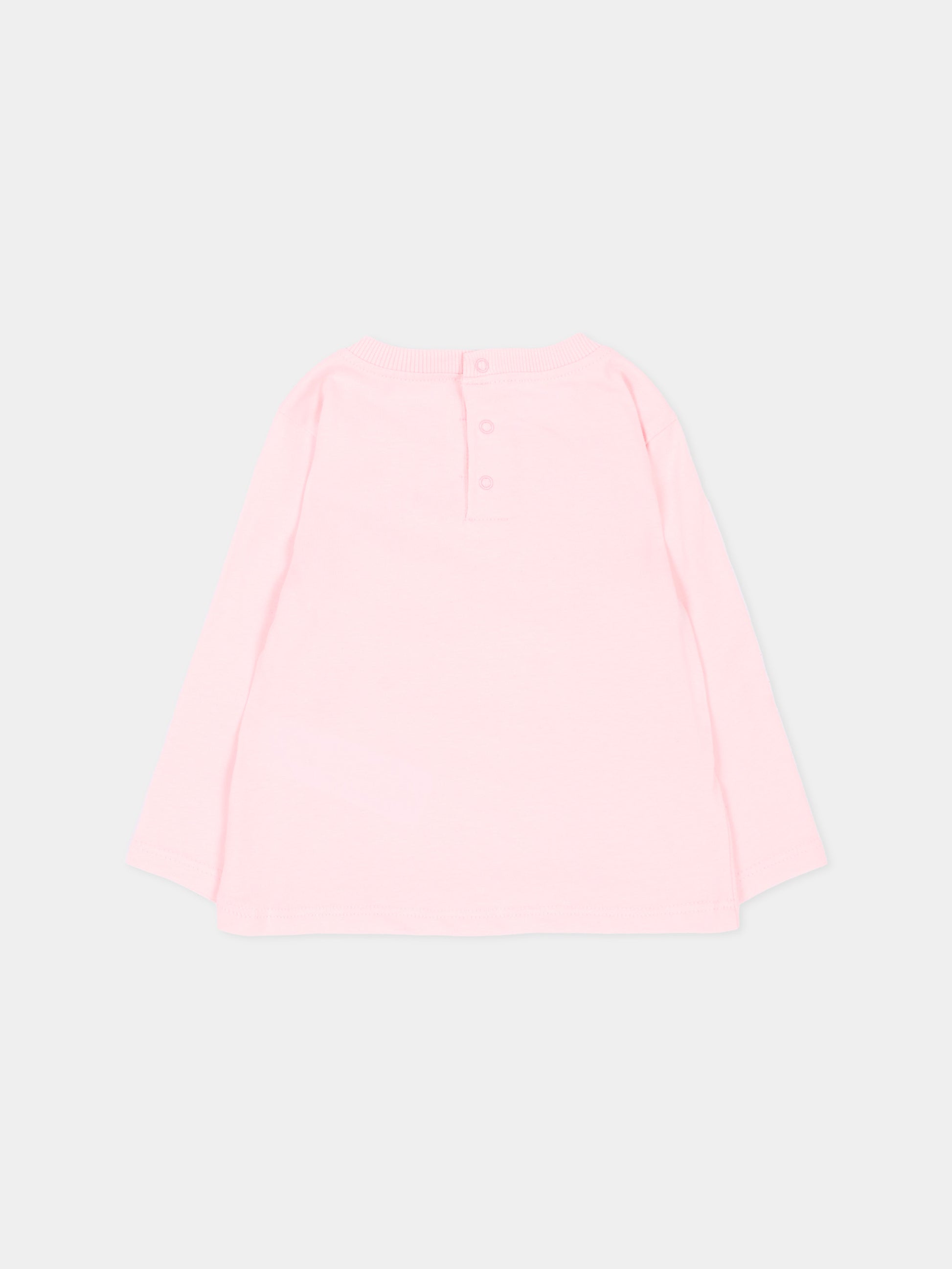 T-shirt a manica lunga rosa per neonata con cuore,Billieblush,U22241 475