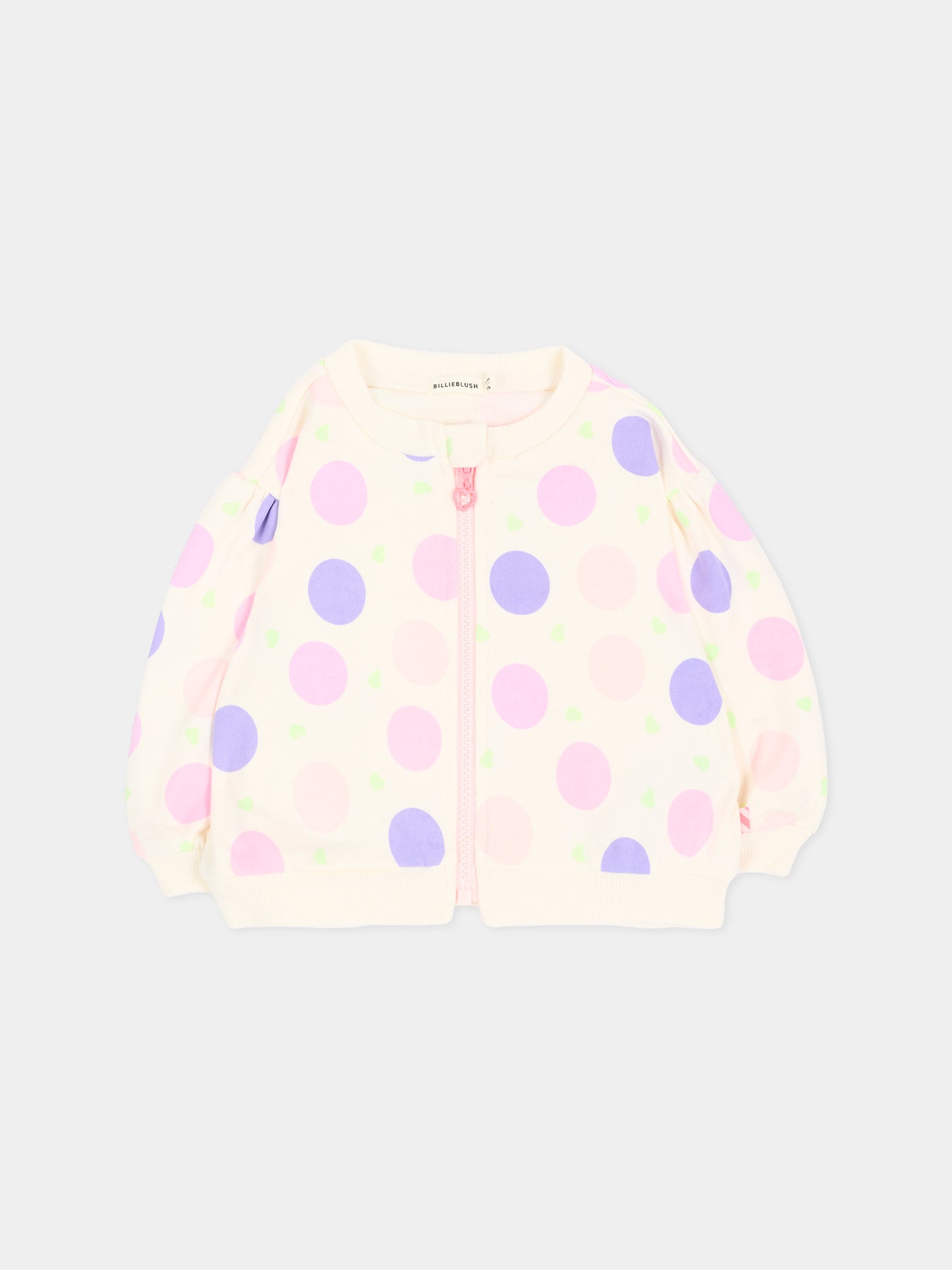 Felpa avorio per neonata a pois,Billieblush,U22245 121