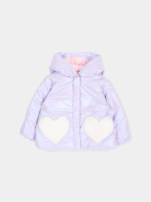 Piumini lilla per neonata con cuori,Billieblush,U22251 929