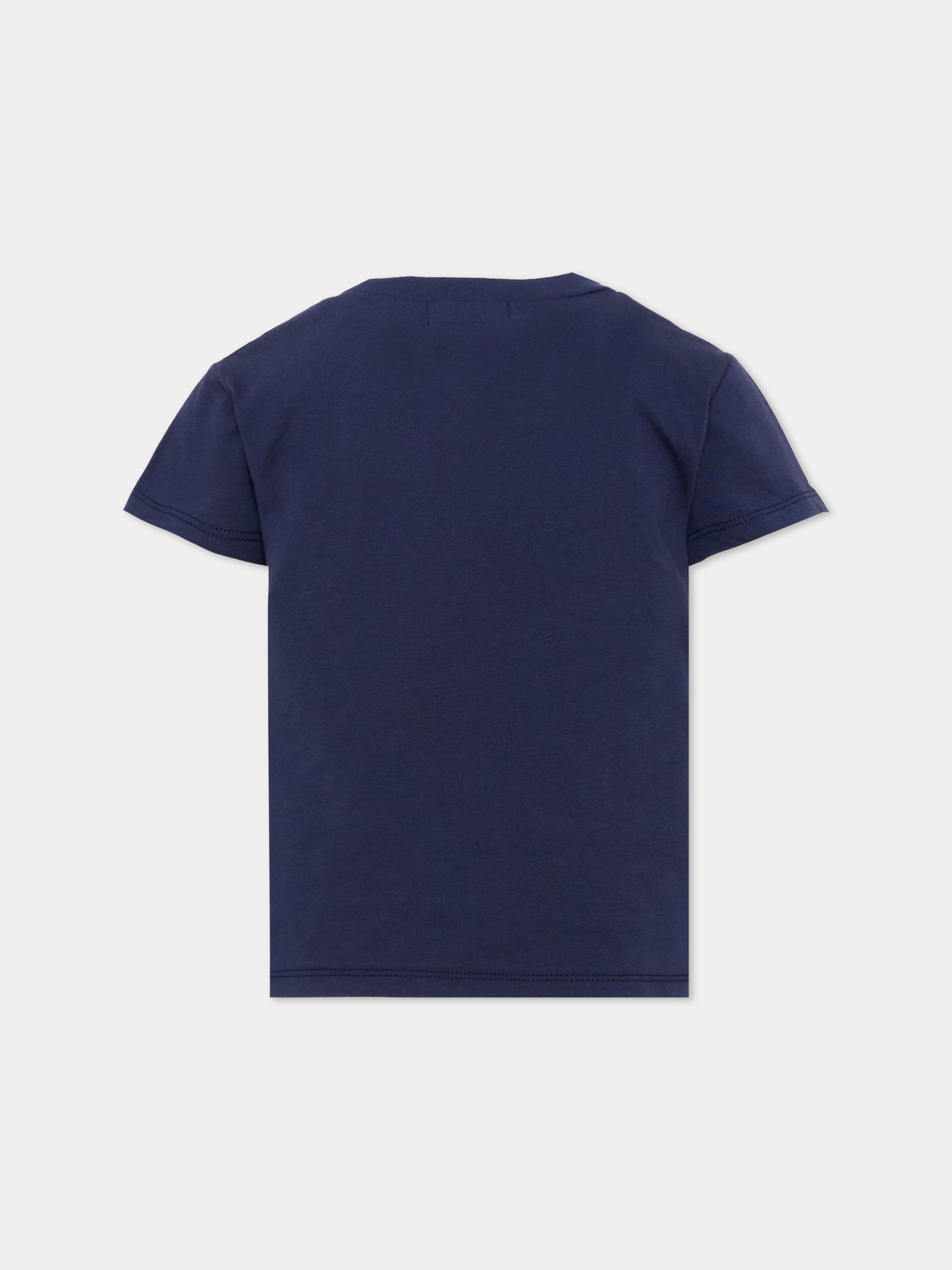 T-shirt blu per bambina con cuore,Billieblush,U22377 85T