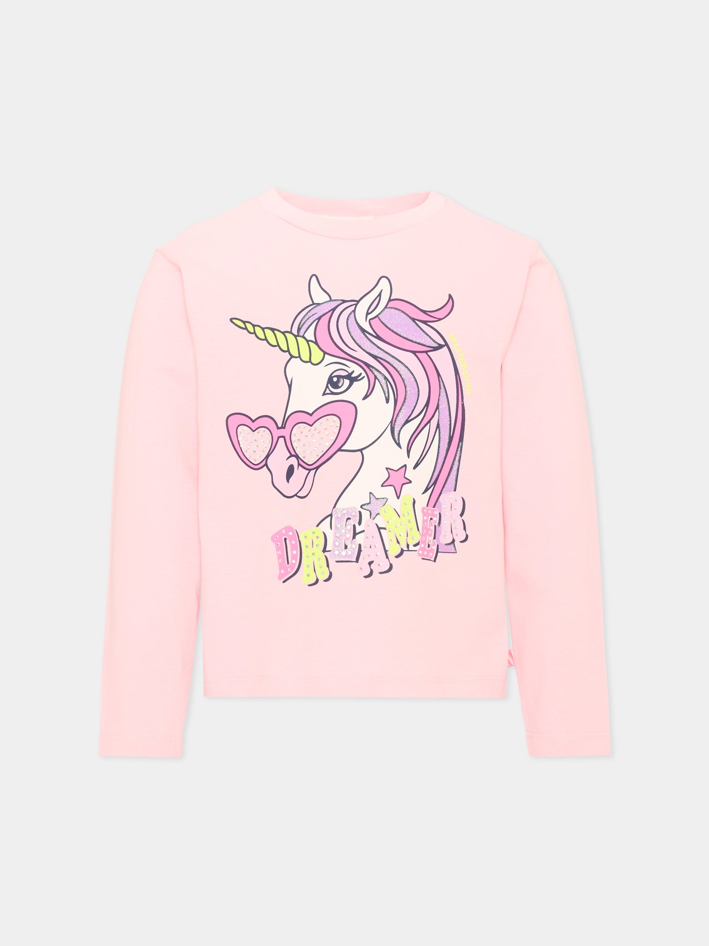 T-shirt rosa per bambina con unicorno,Billieblush,U22384 467