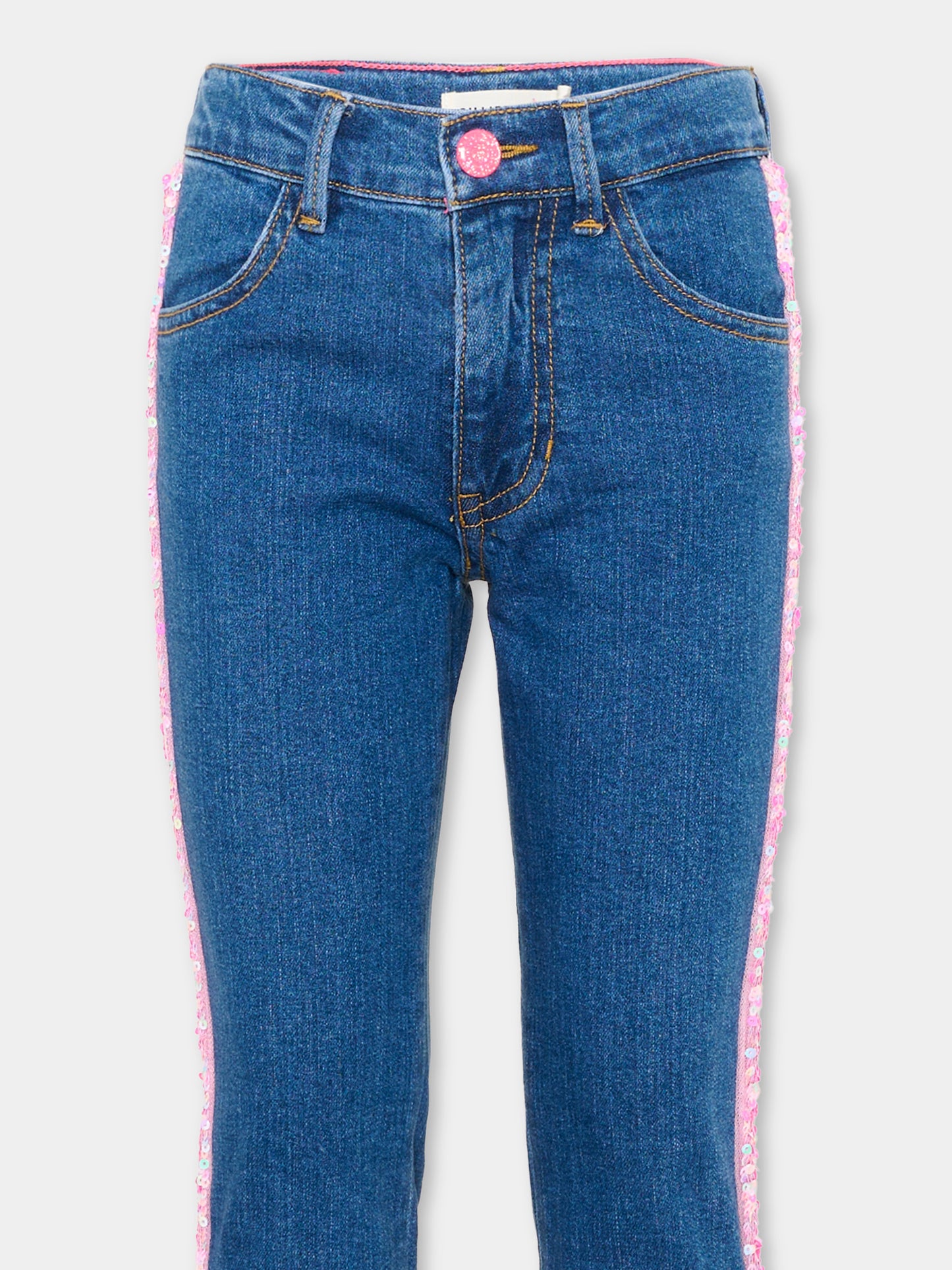 Jeans denim per bambina con paillettes,Billieblush,U22412 Z22