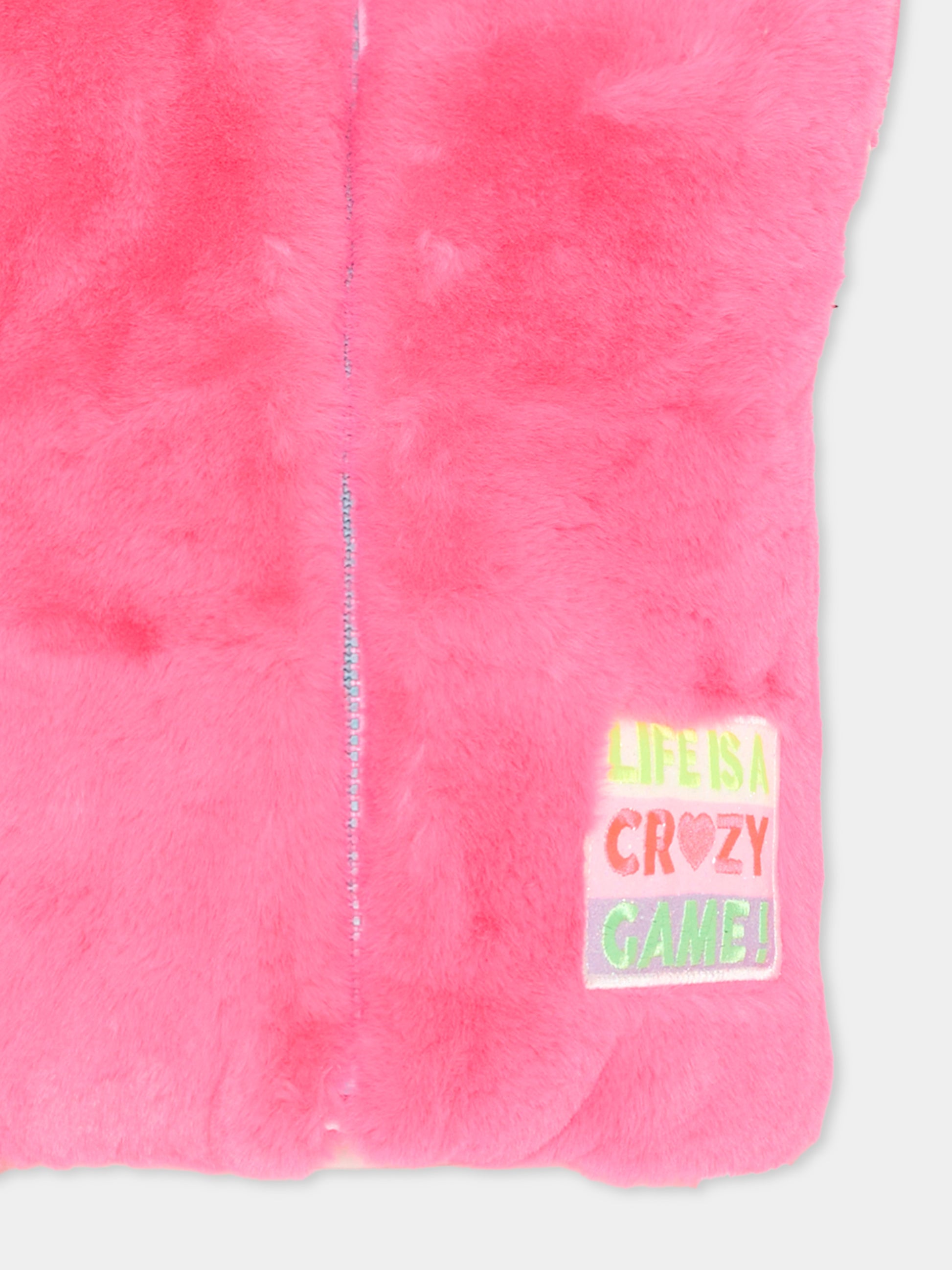 Gilet rosa per bambina con patch,Billieblush,U22434 47A