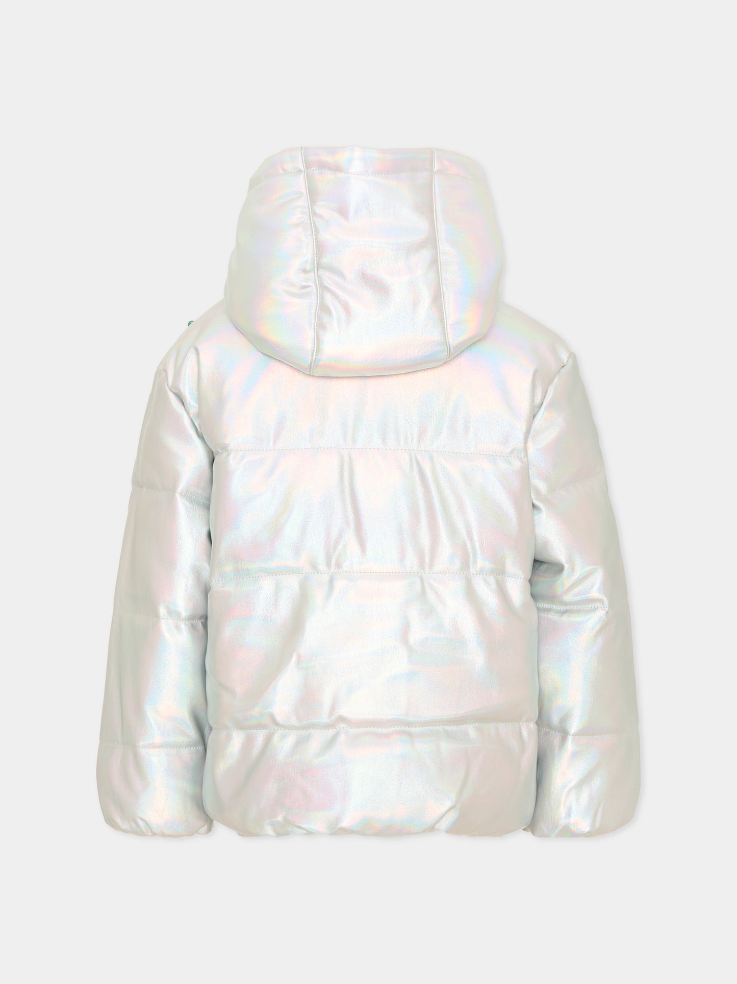 Piumini argento per bambina con perle,Billieblush,U22440 111