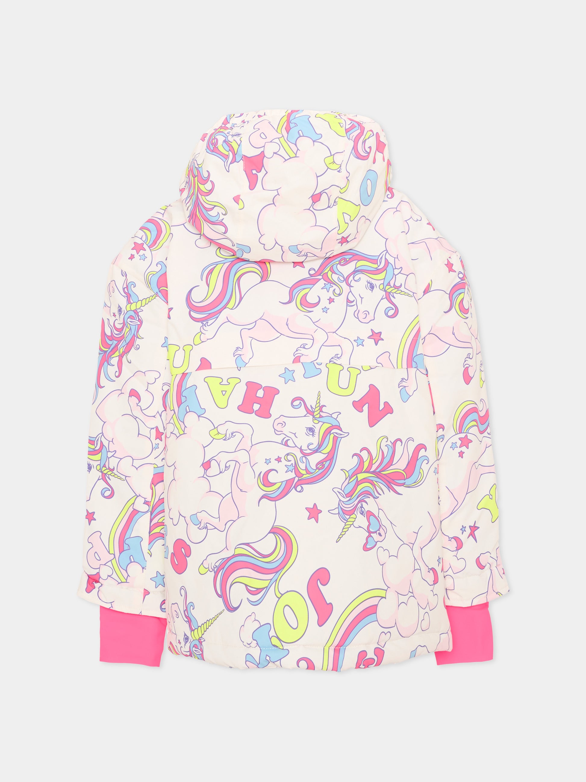 Piumino da neve multicolor per bambina con unicorni,Billieblush,U22451 Z41