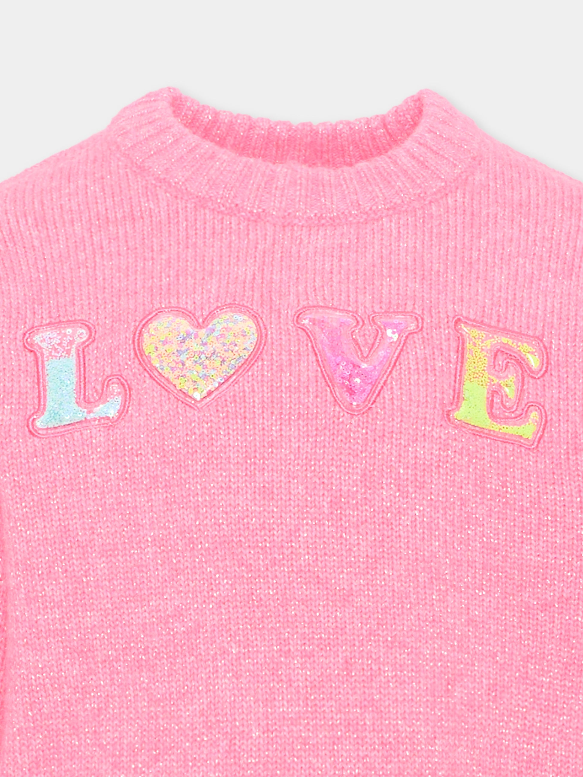Maglione rosa per bambina,Billieblush,U22467 47A