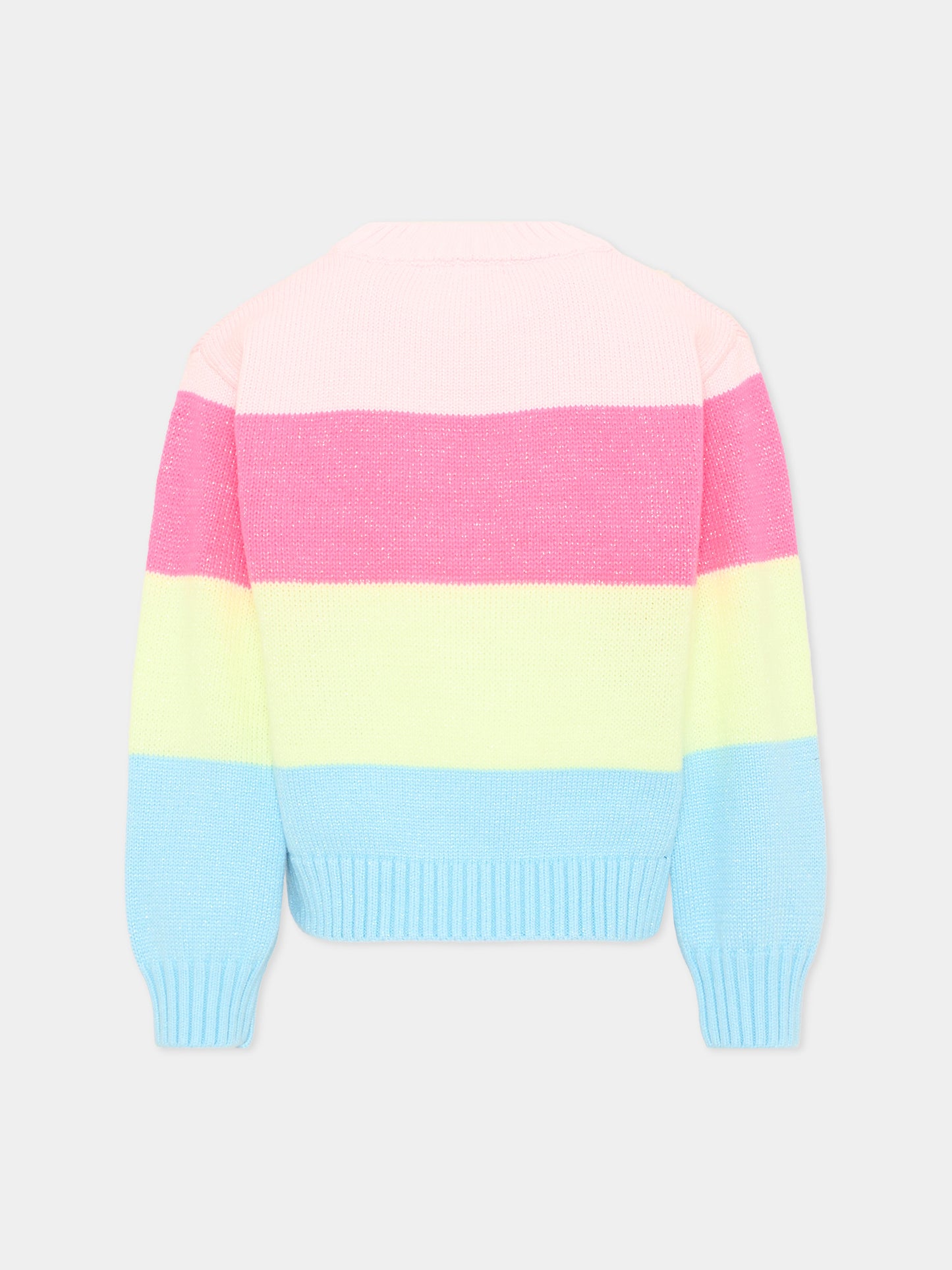 Maglione multicolor per bambina a righe,Billieblush,U22469 Z41