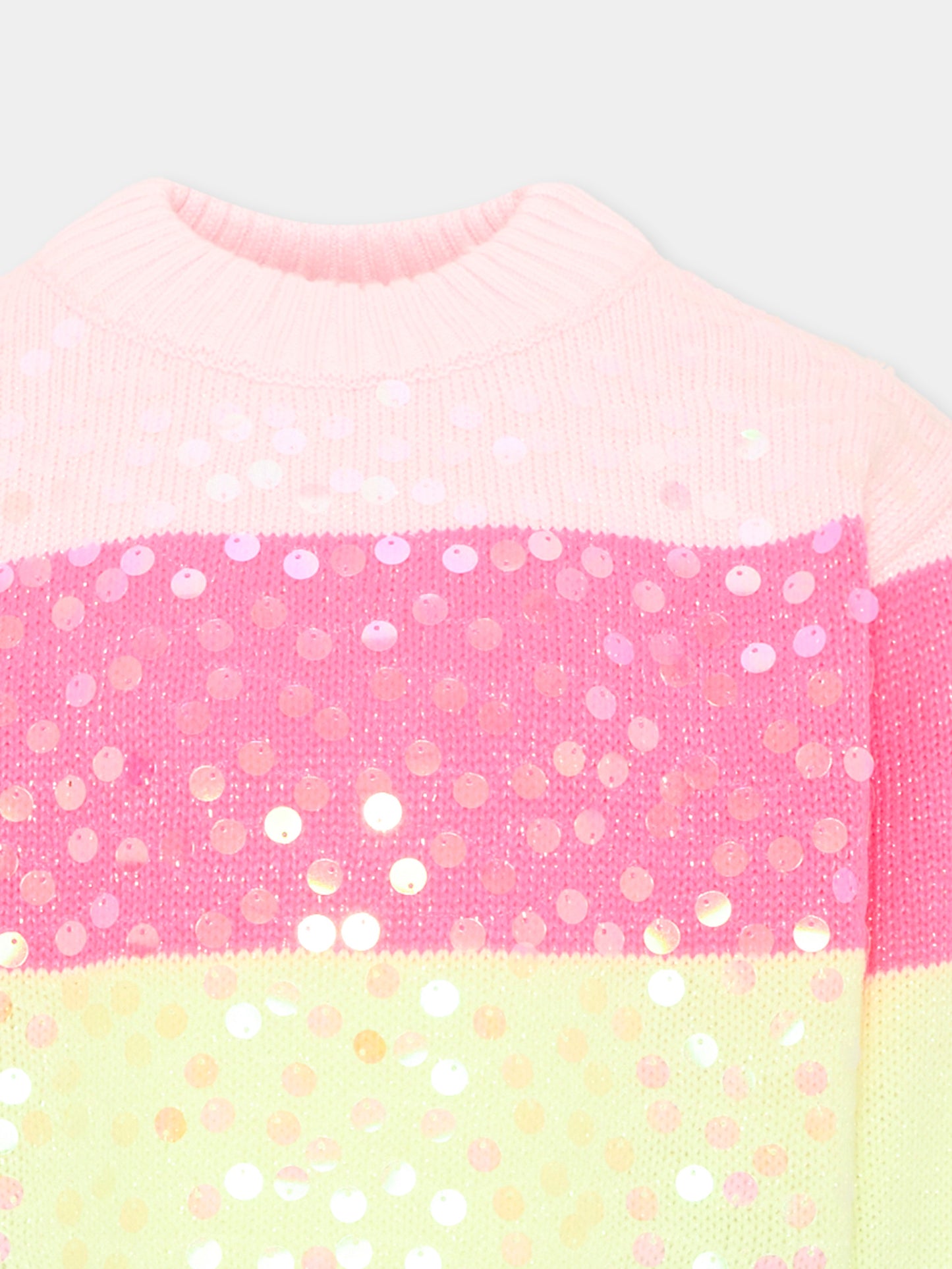 Maglione multicolor per bambina a righe,Billieblush,U22469 Z41