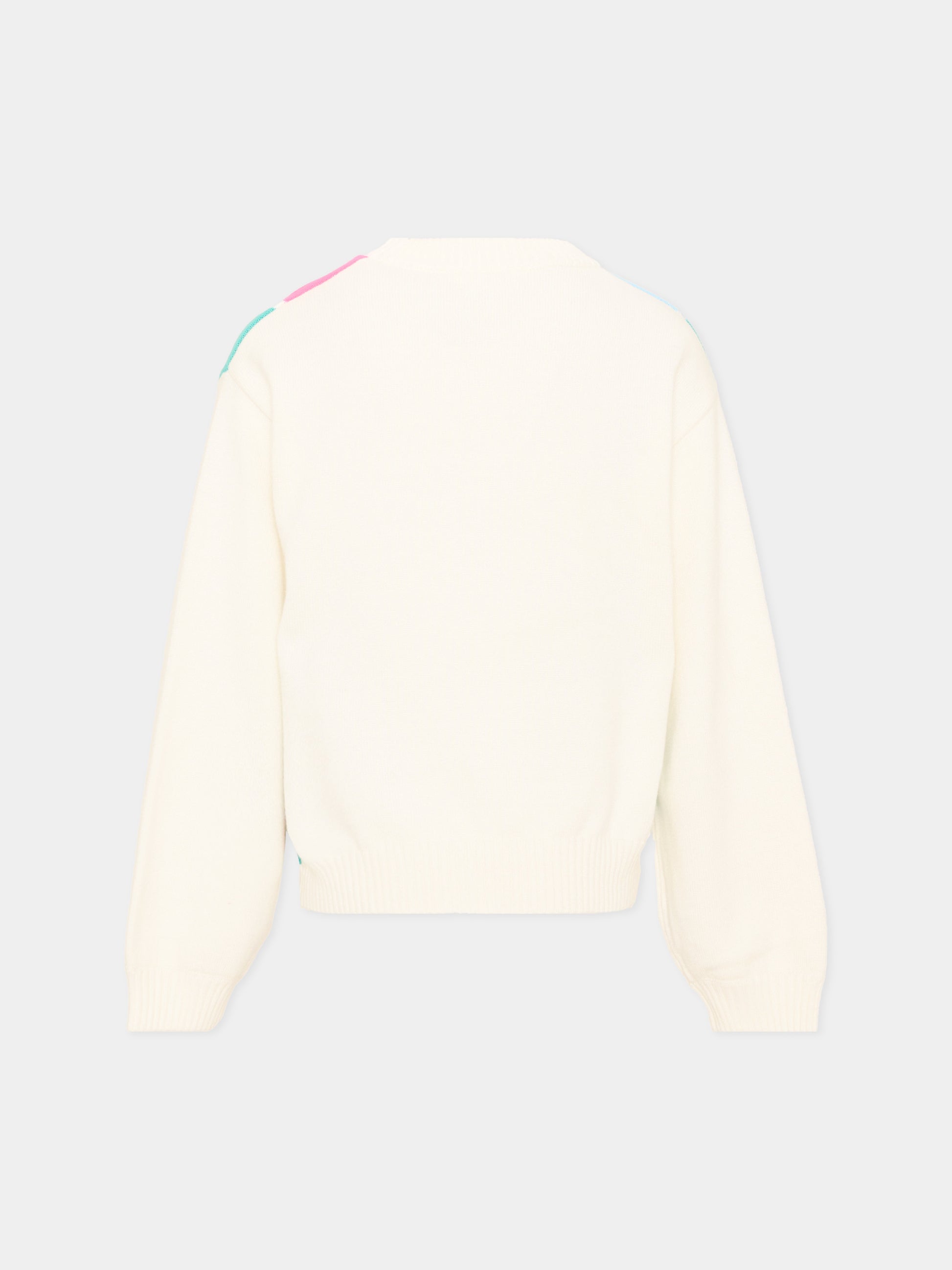 Maglione multicolor per bambina con cuore,Billieblush,U22470 Z41