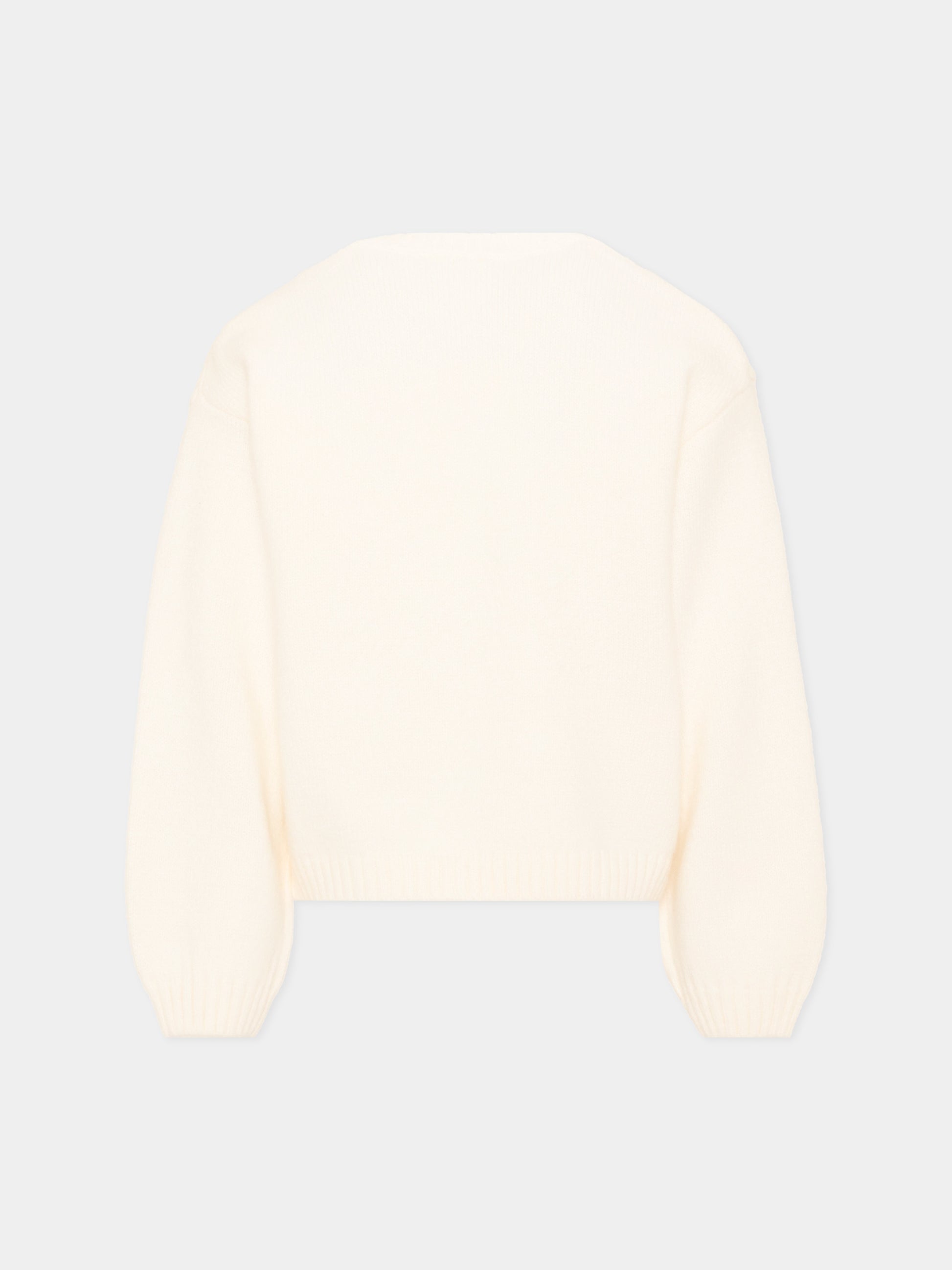 Maglione avorio per bambina con pinguino,Billieblush,U22471 121