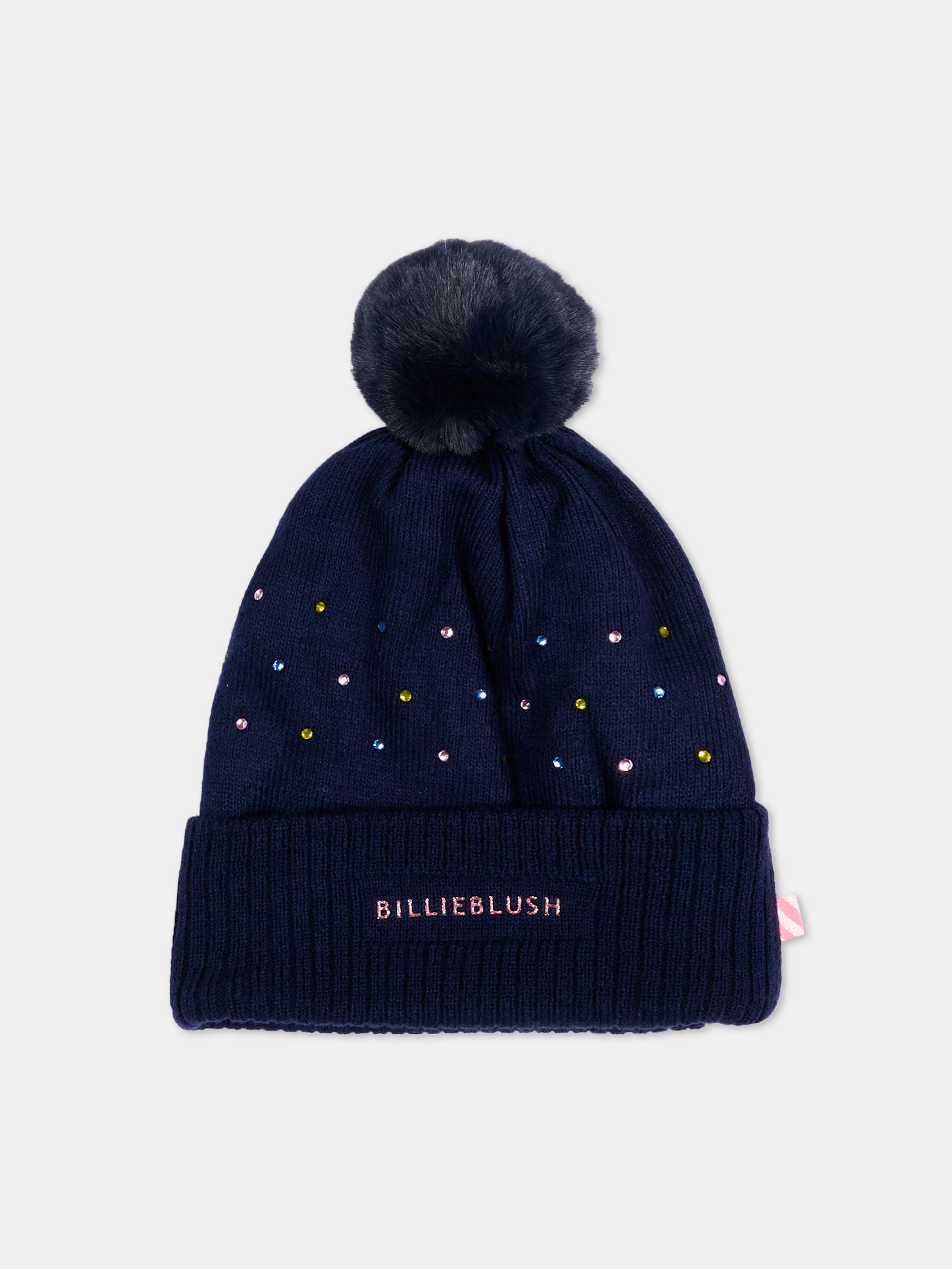 Berretto blu per bambina con logo,Billieblush,U22499 85T