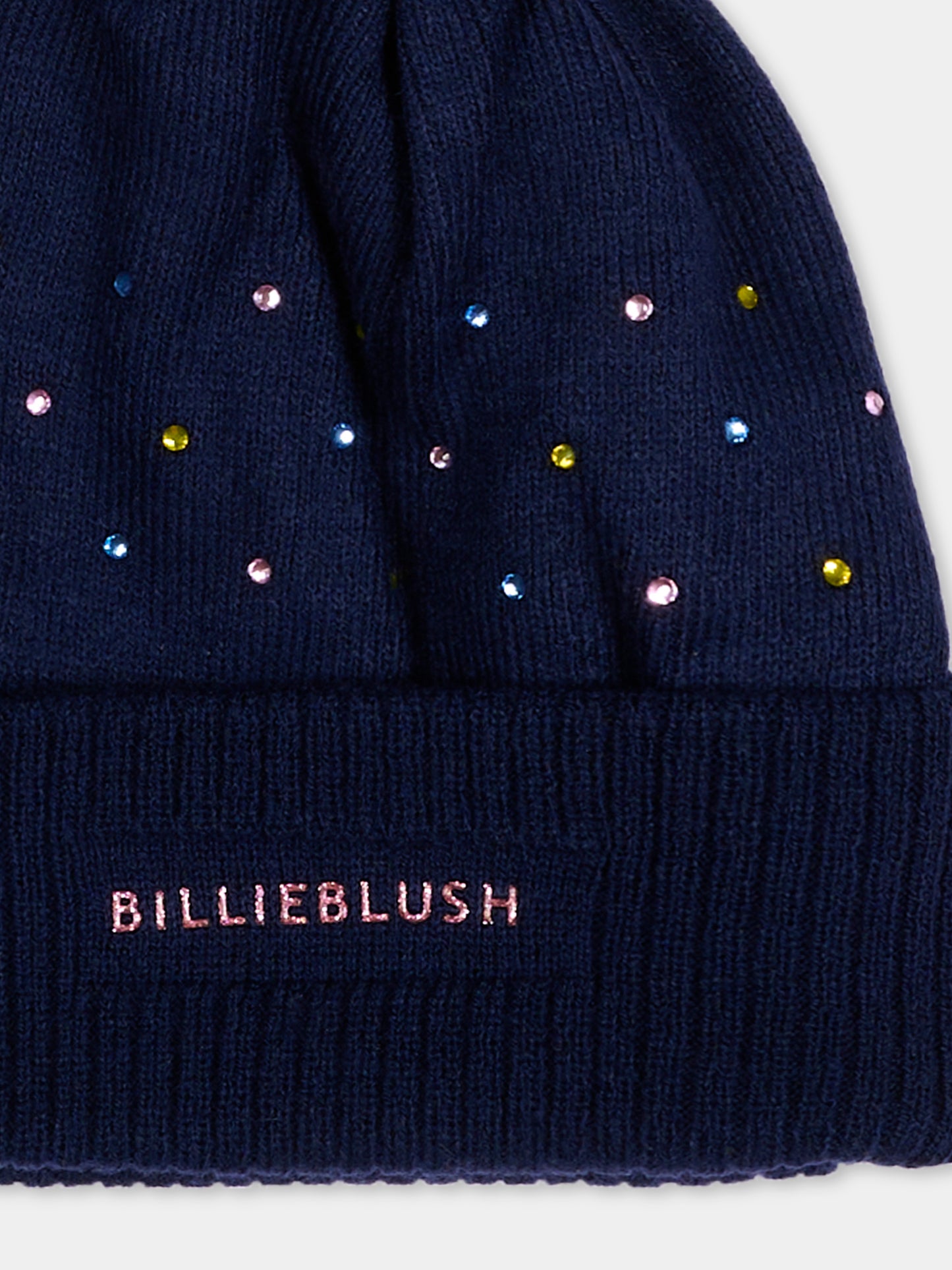 Berretto blu per bambina con logo,Billieblush,U22499 85T