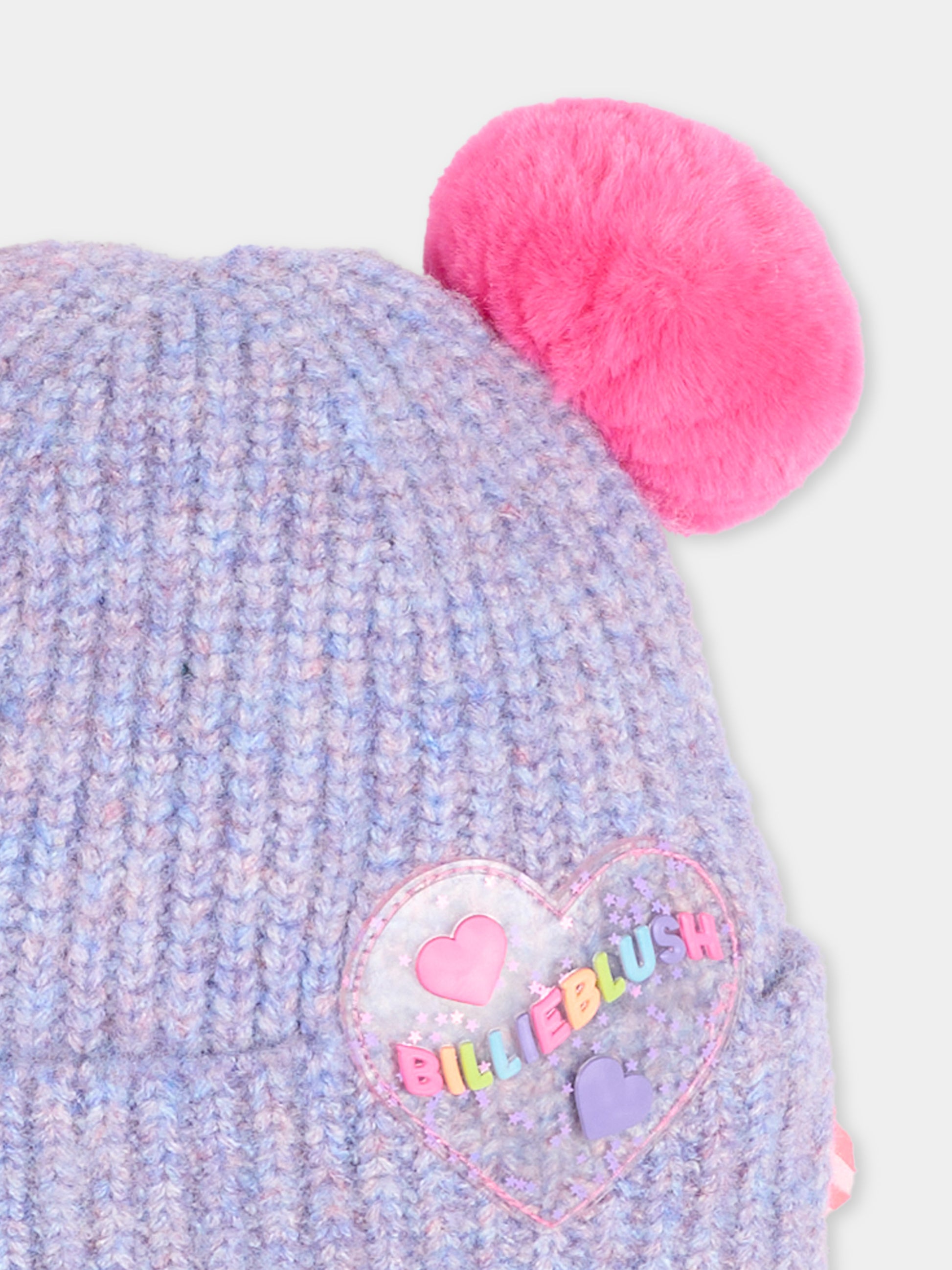 Berretto lilla per bambina con logo,Billieblush,U22503 90E