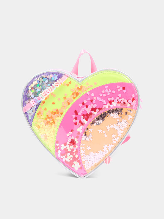 Zaino multicolor per bambina a cuore,Billieblush,U22533 111