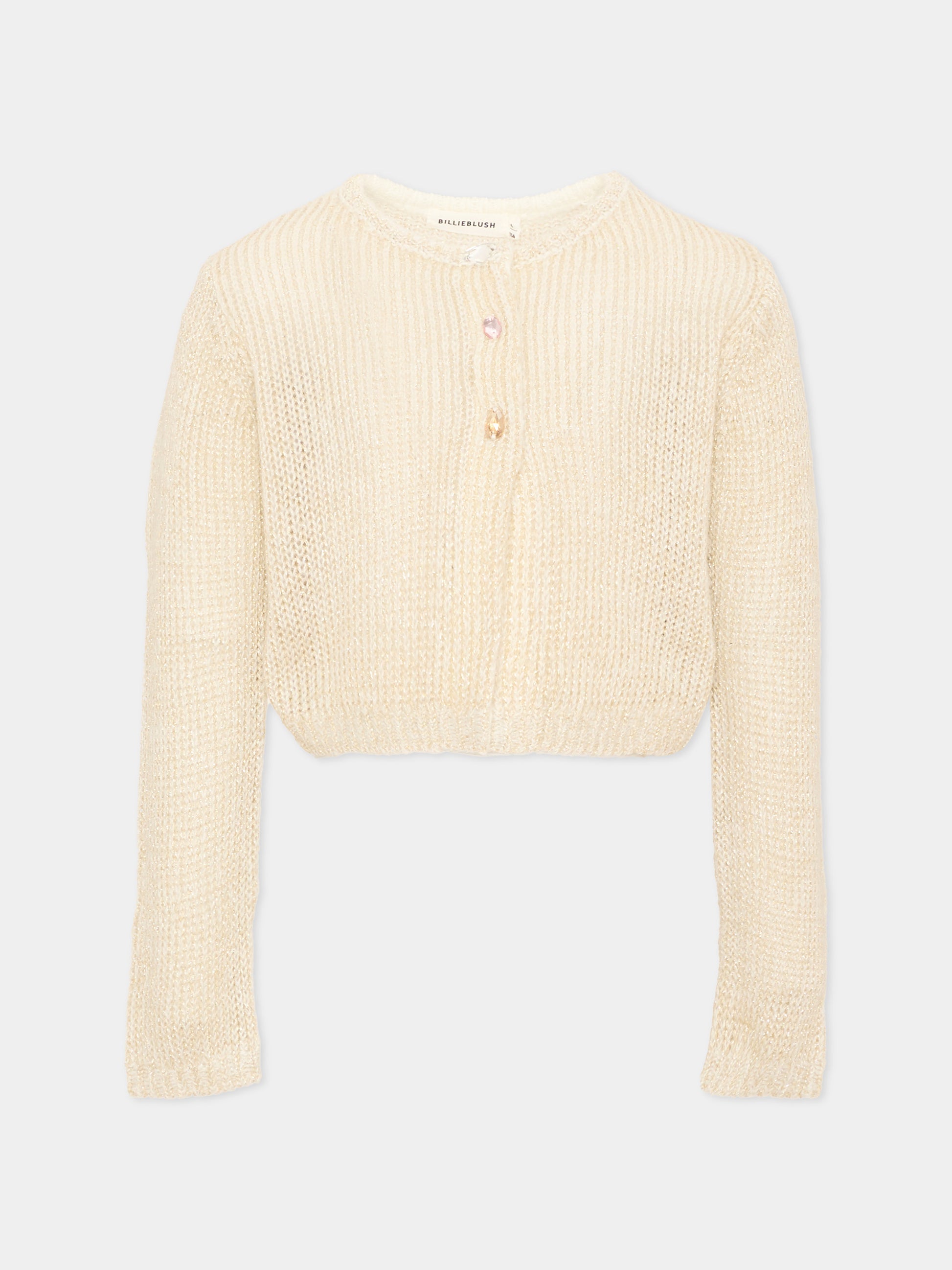 Cardigan avorio per bambina,Billieblush,U22576 Z99