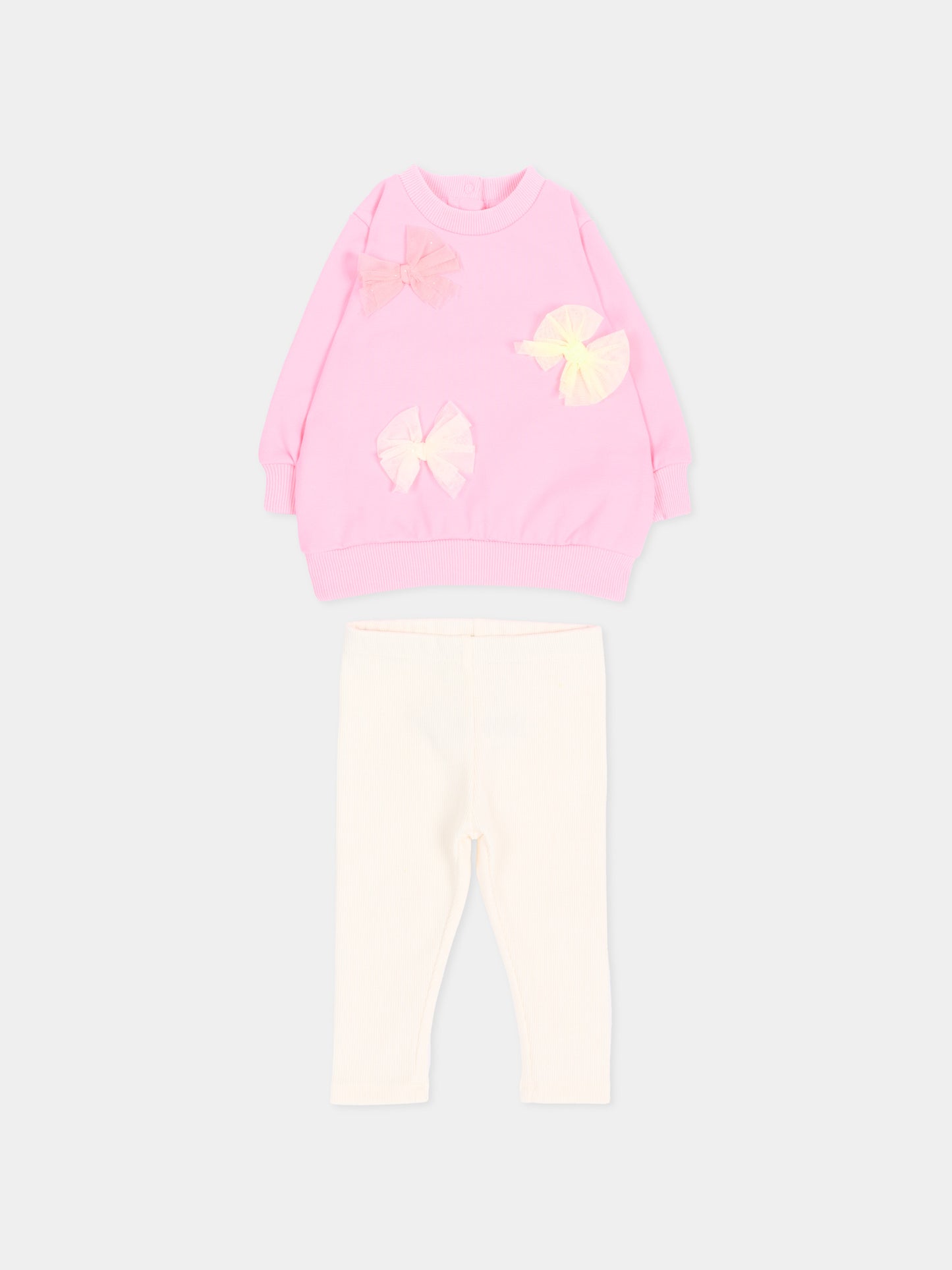 Completo sportivo rosa per neonata con fiocchi,Billieblush,U22613 462
