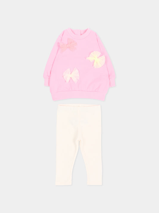 Completo sportivo rosa per neonata con fiocchi,Billieblush,U22613 462