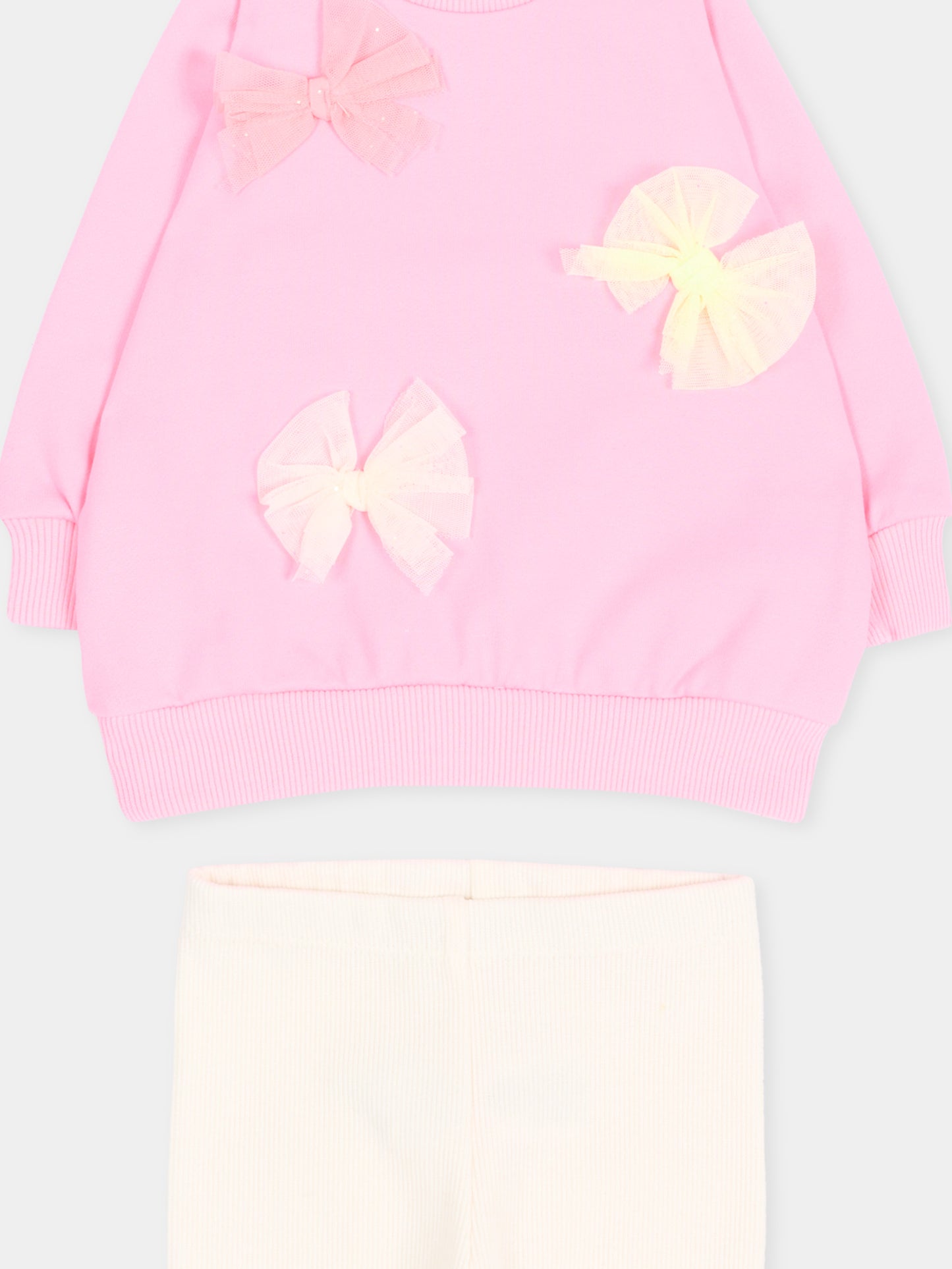 Completo sportivo rosa per neonata con fiocchi,Billieblush,U22613 462