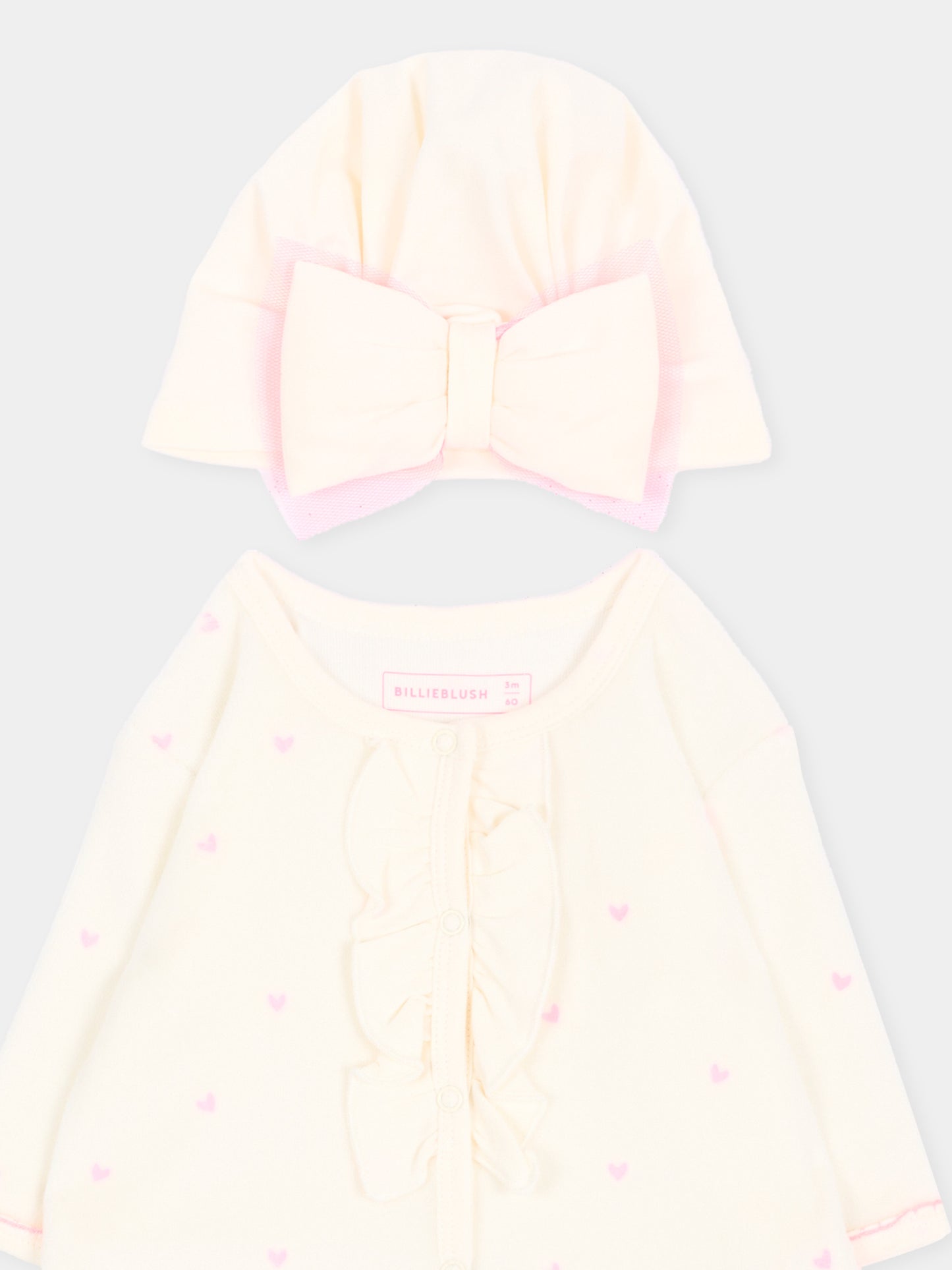 Set Tutine avorio per neonata con cuori,Billieblush,U22615 121