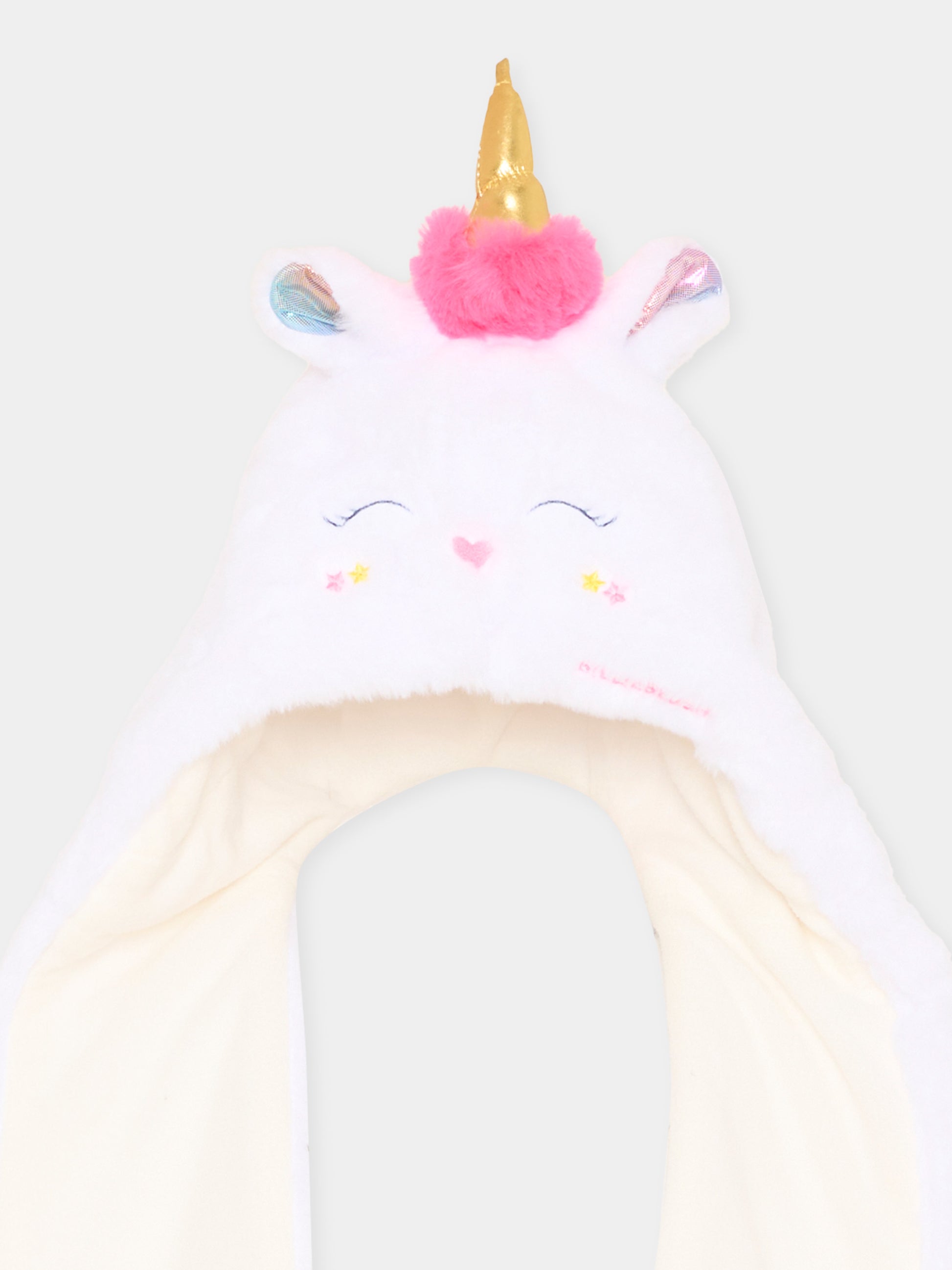 Sciarpa bianca per bambina con unicorno,Billieblush,U22626 Z41