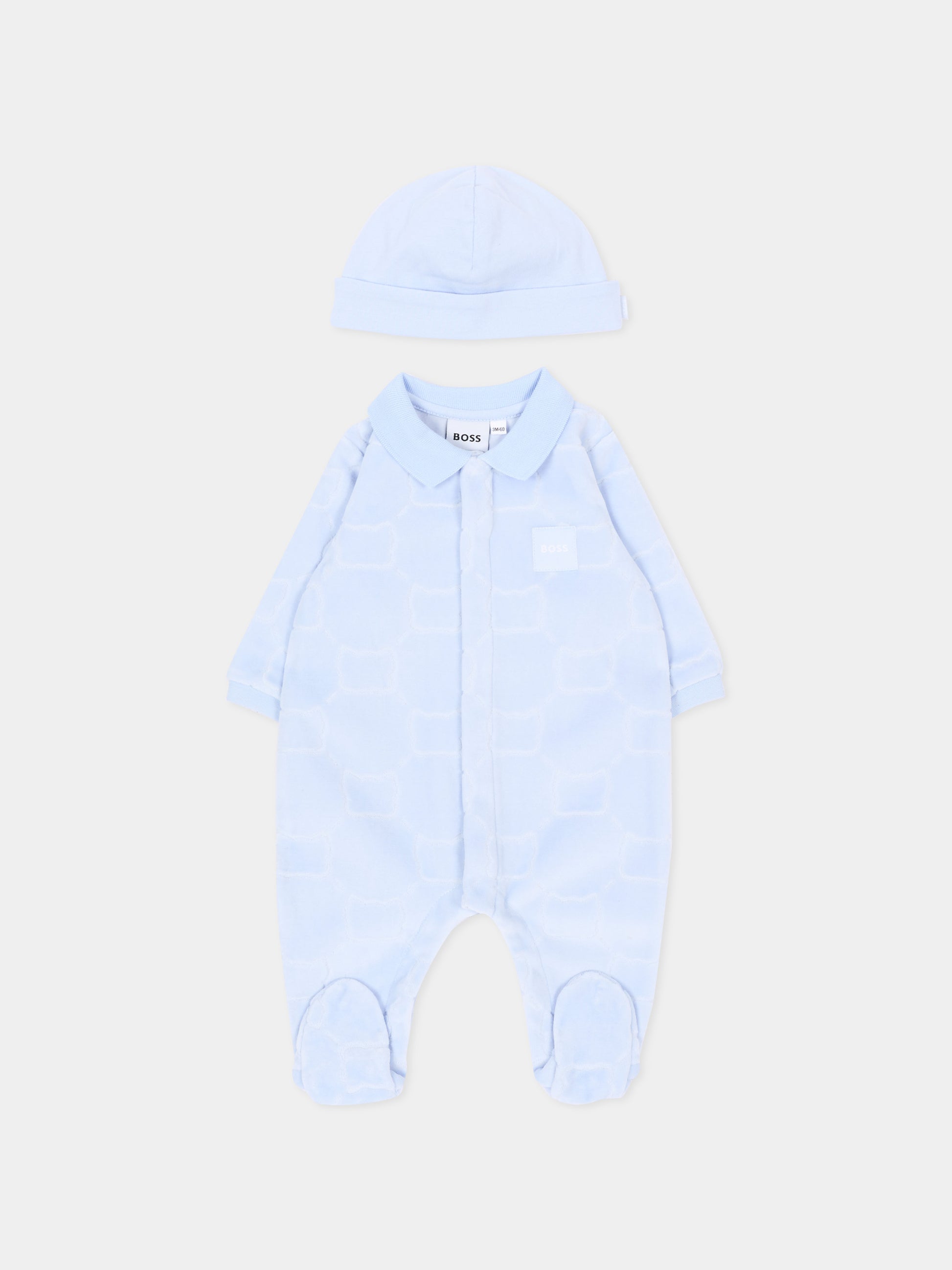 Set Tutine azzurro per neonato con logo,Boss,J53290 771