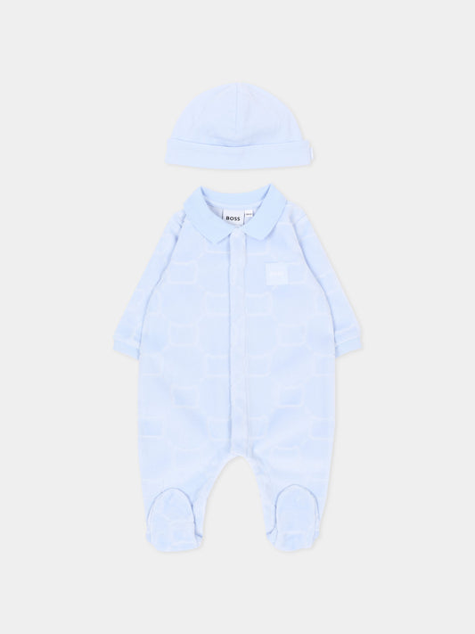 Set Tutine azzurro per neonato con logo,Boss,J53290 771