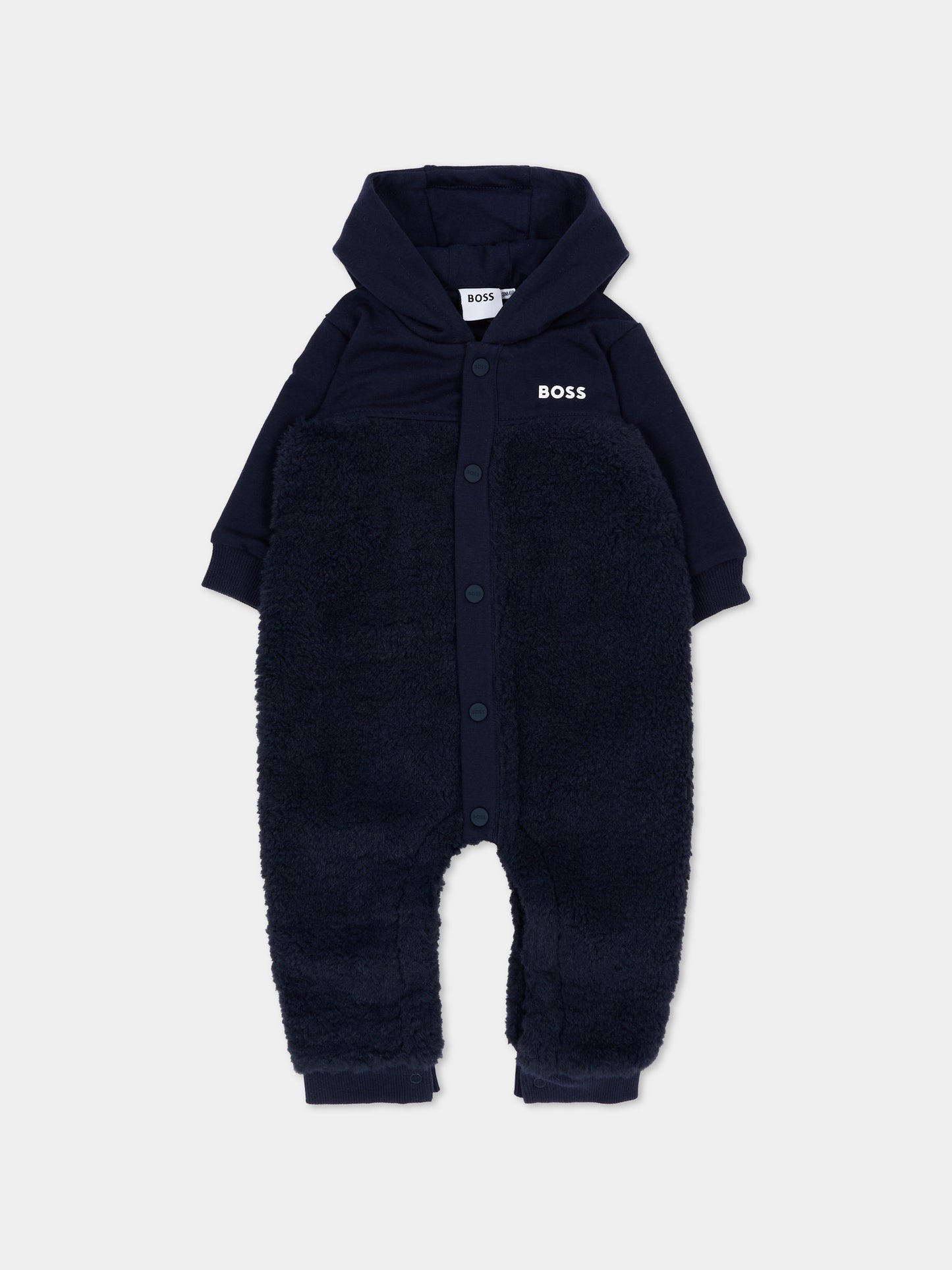 Tutina blu per neonato con logo,Boss,J53297 849