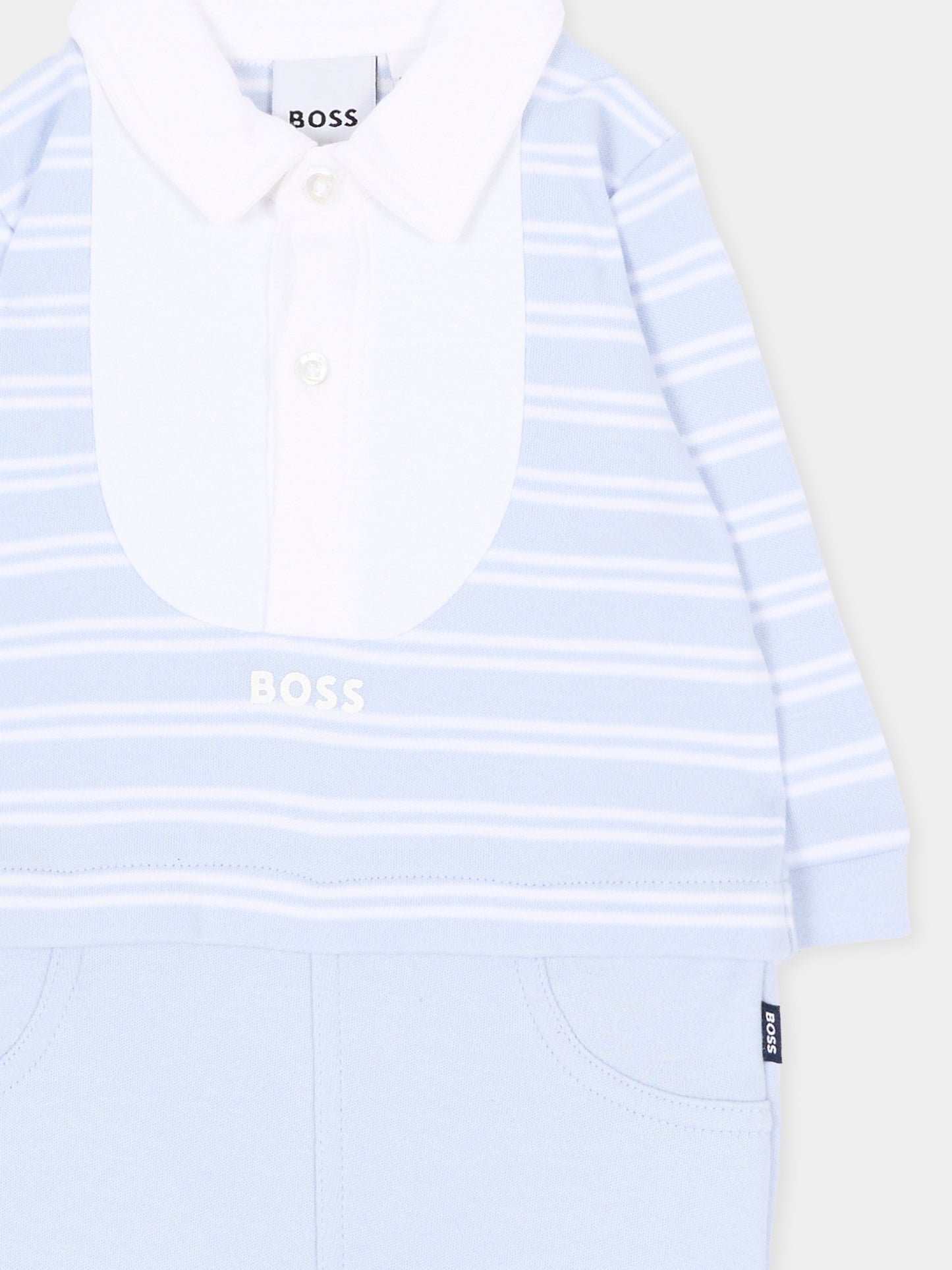 Tutina celeste per neonato a righe,Boss,J53299 771
