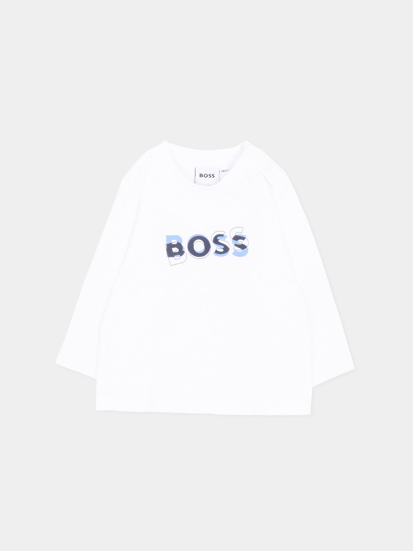 Completo sportivo blu per neonato con logo,Boss,J53307 849