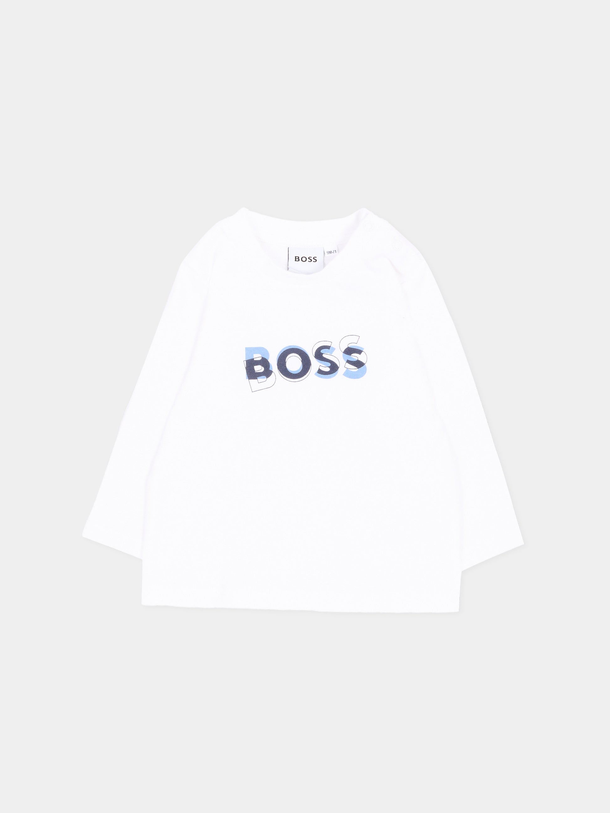 Completo sportivo blu per neonato con logo,Boss,J53307 849