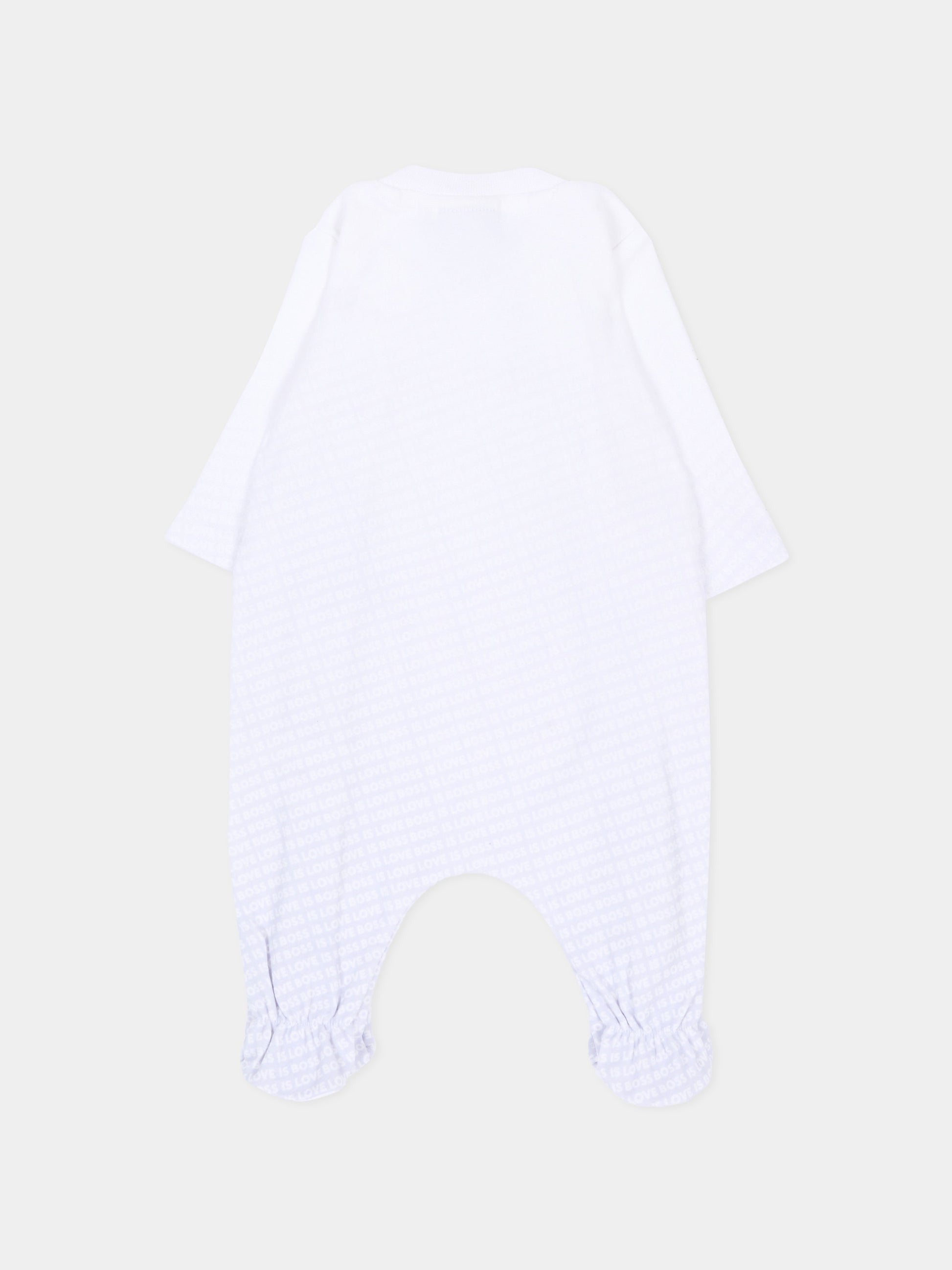 Set tutina bianco per neonato con logo,Boss,J53313 771