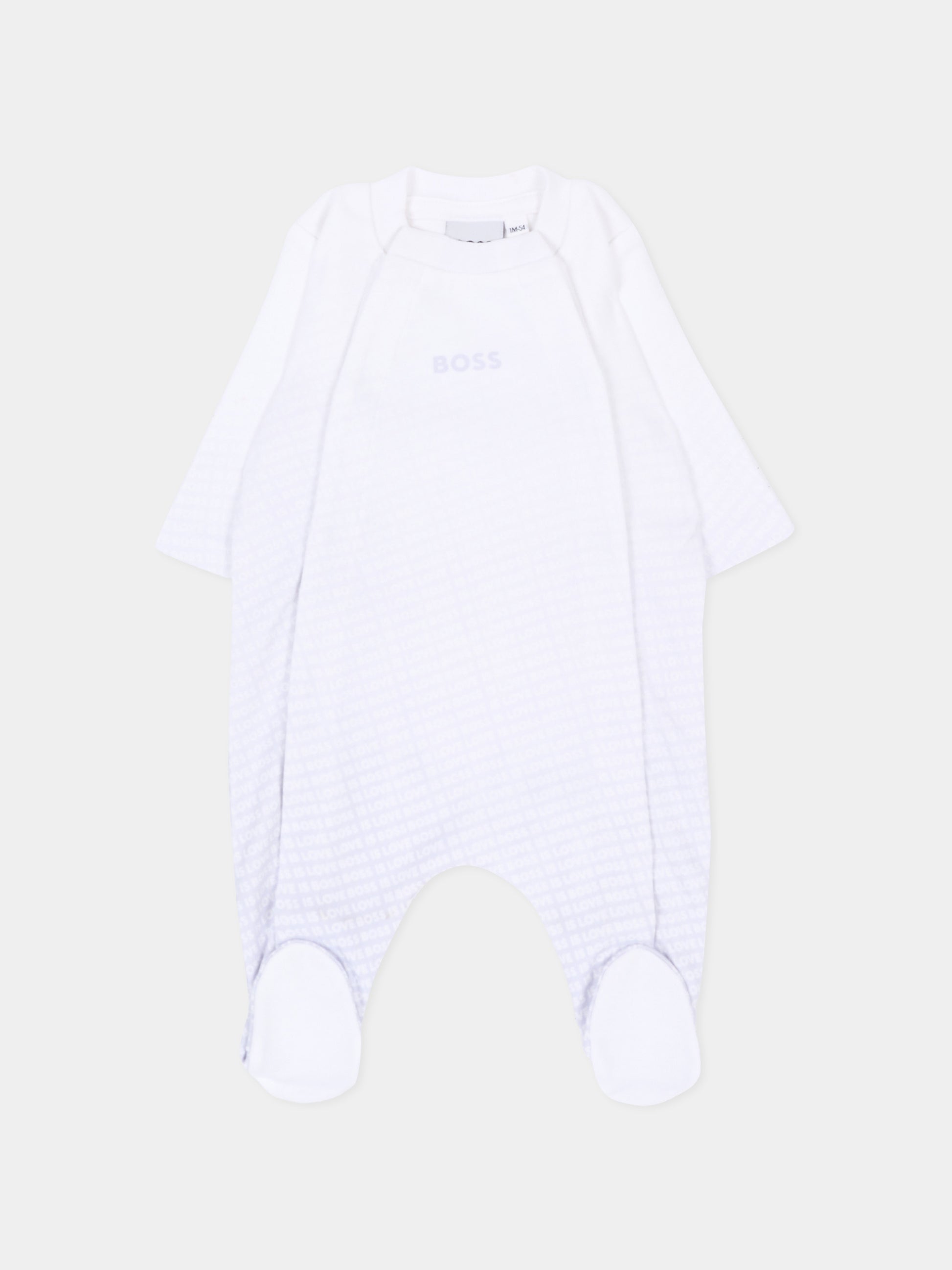 Set tutina bianco per neonato con logo,Boss,J53313 771