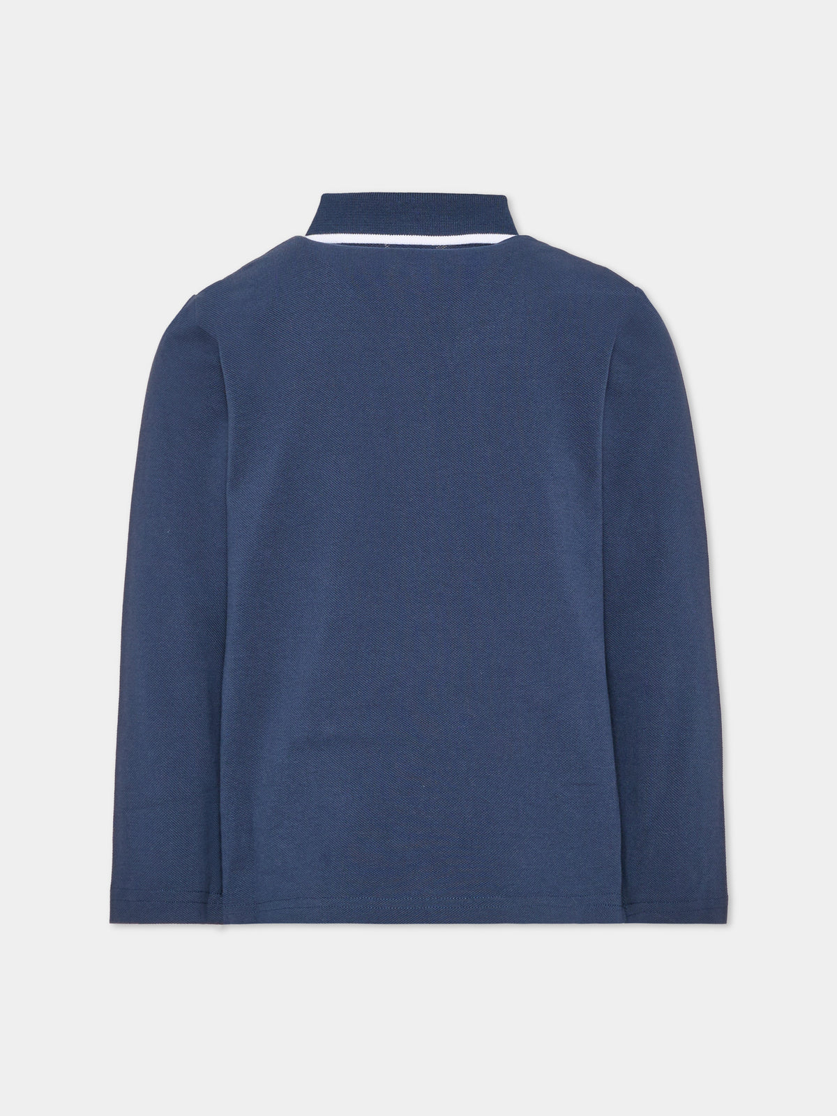 Polo a manica lunga blu per bambino,Boss,J53376 849