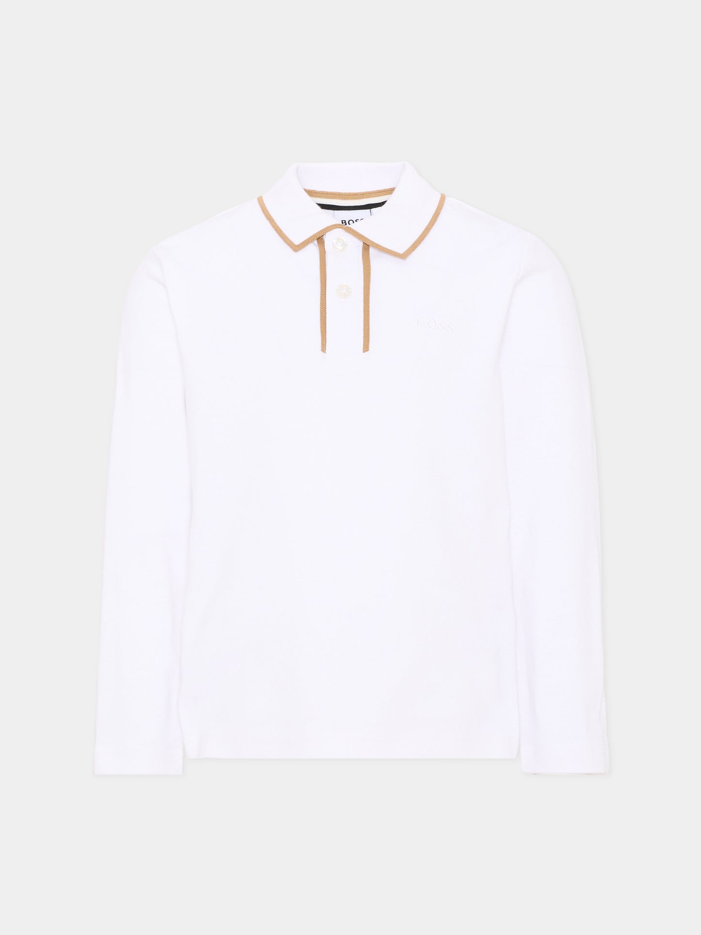 Polo bianca per bambino con logo,Boss,J53379 10P