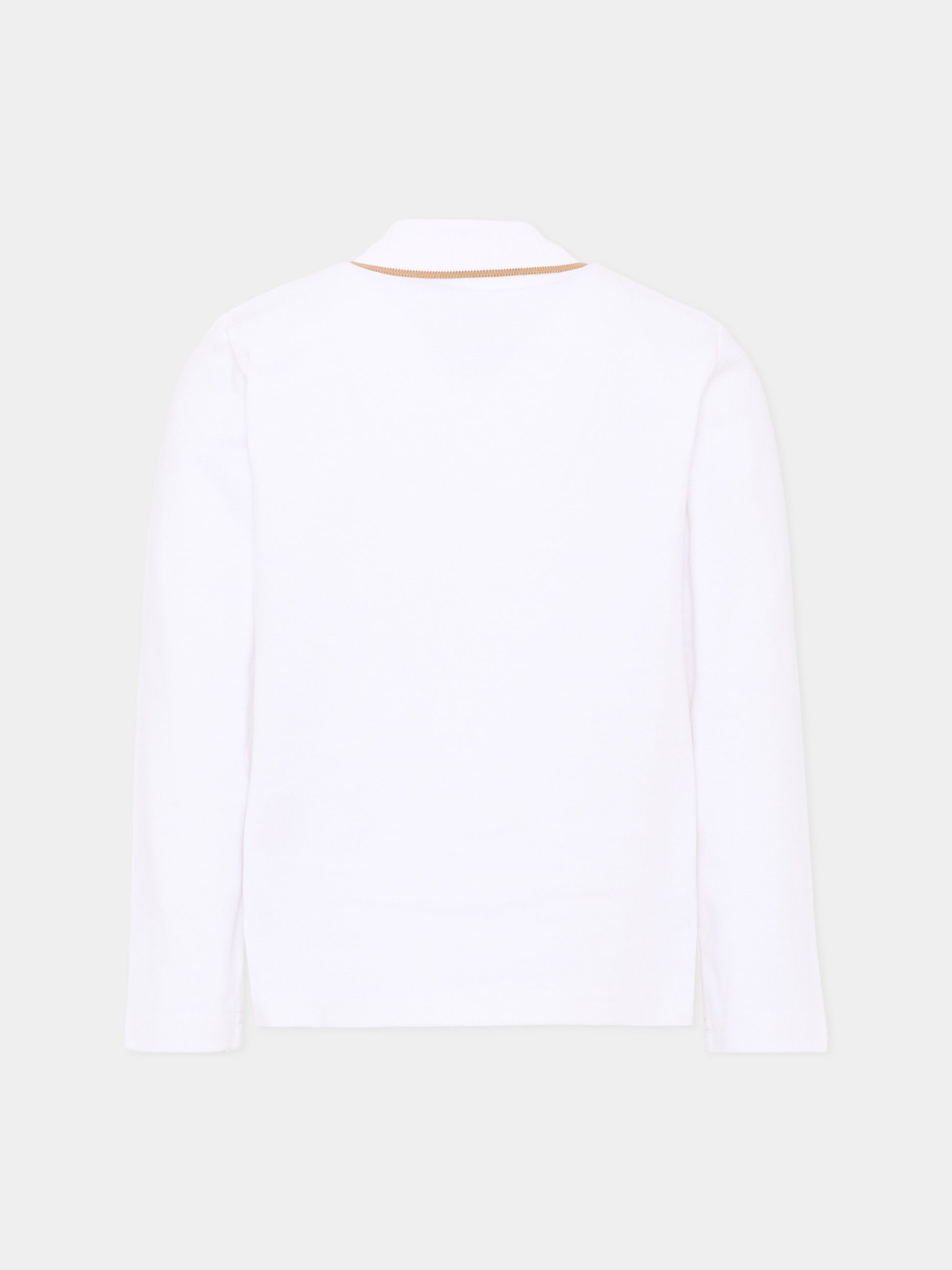 Polo bianca per bambino con logo,Boss,J53379 10P